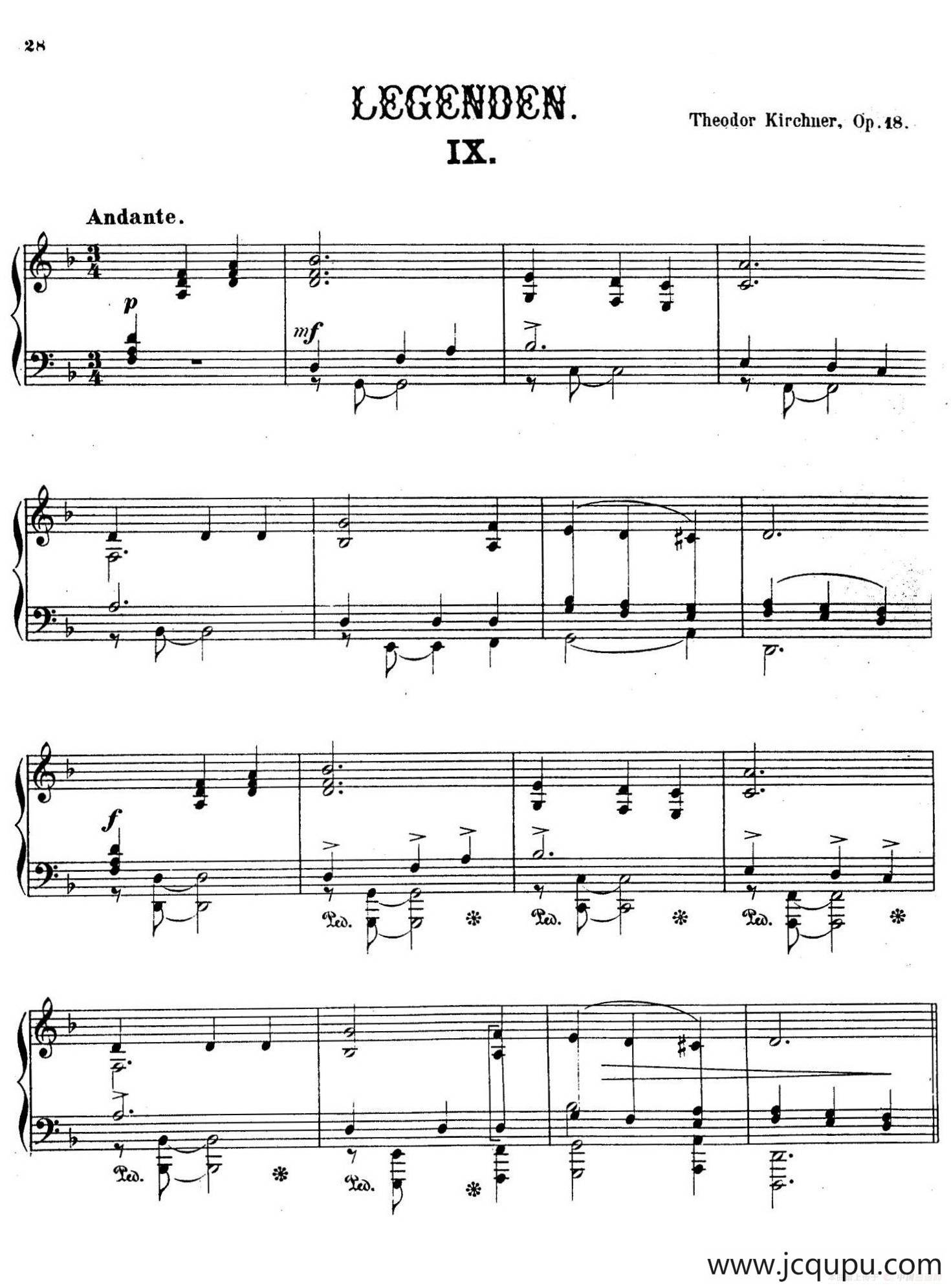 Legenden Op.18（9首传奇·Ⅸ）简谱