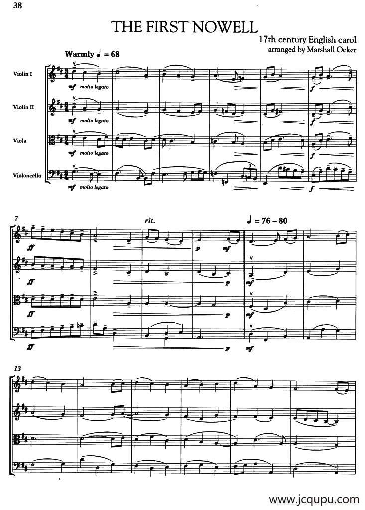 THE FIRST NOWELL（弦乐四重奏）简谱