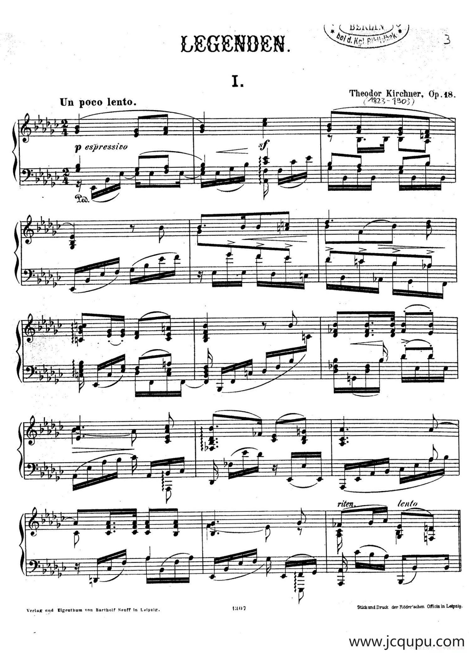 Legenden Op.18（9首传奇·Ⅰ）简谱