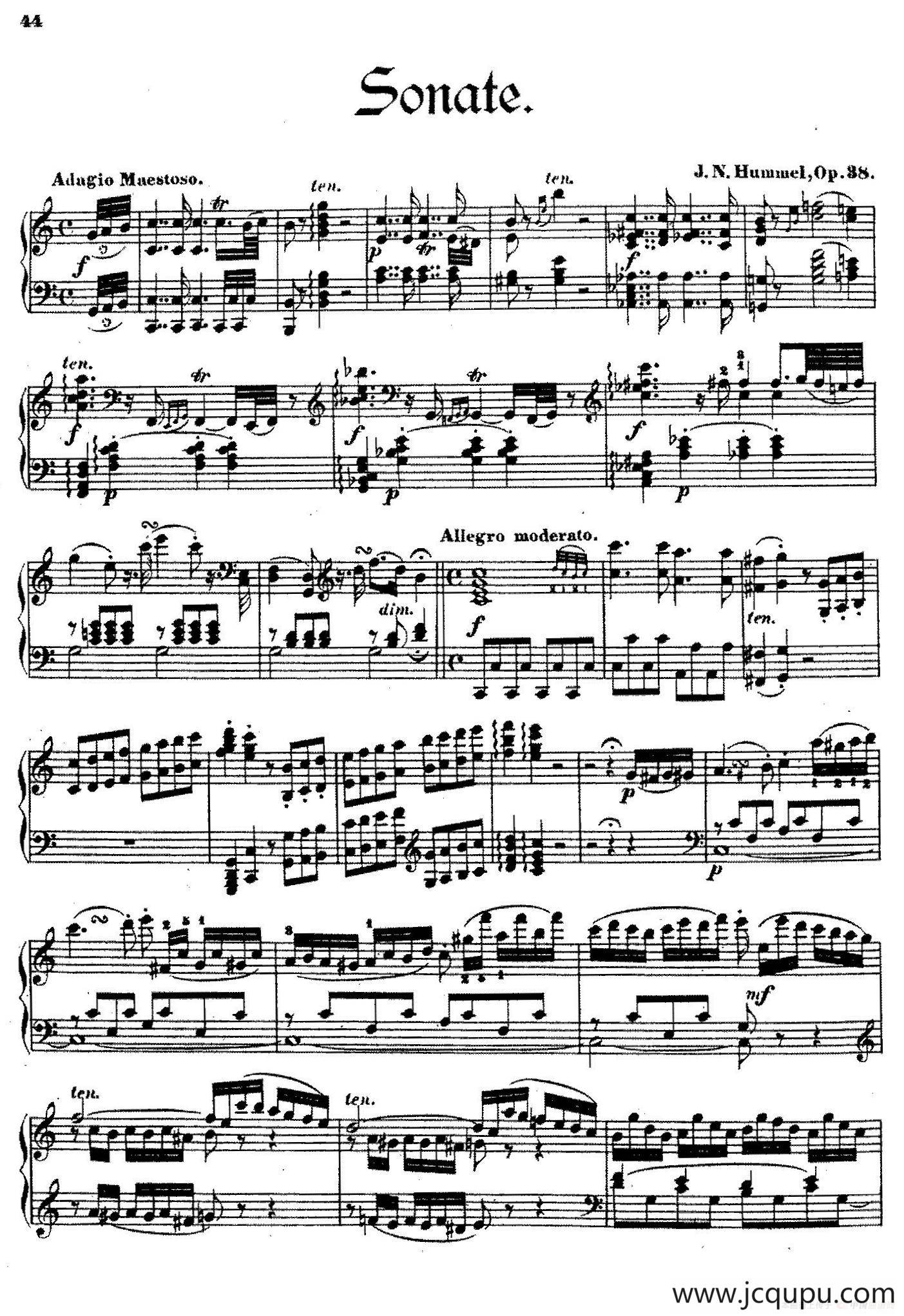 Piano Sonata No.4 in C Major Op.38（C大调第四钢琴奏鸣曲）简谱