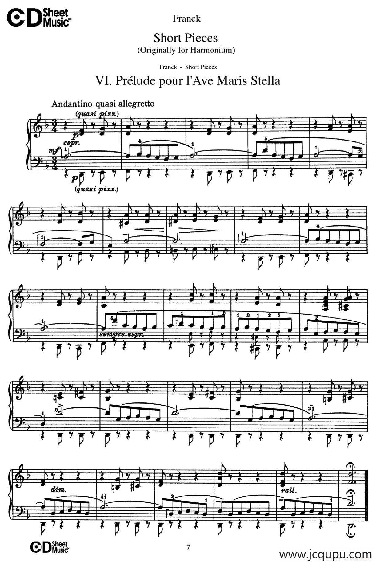 18 Short Pieces（18首小品·Ⅵ）简谱