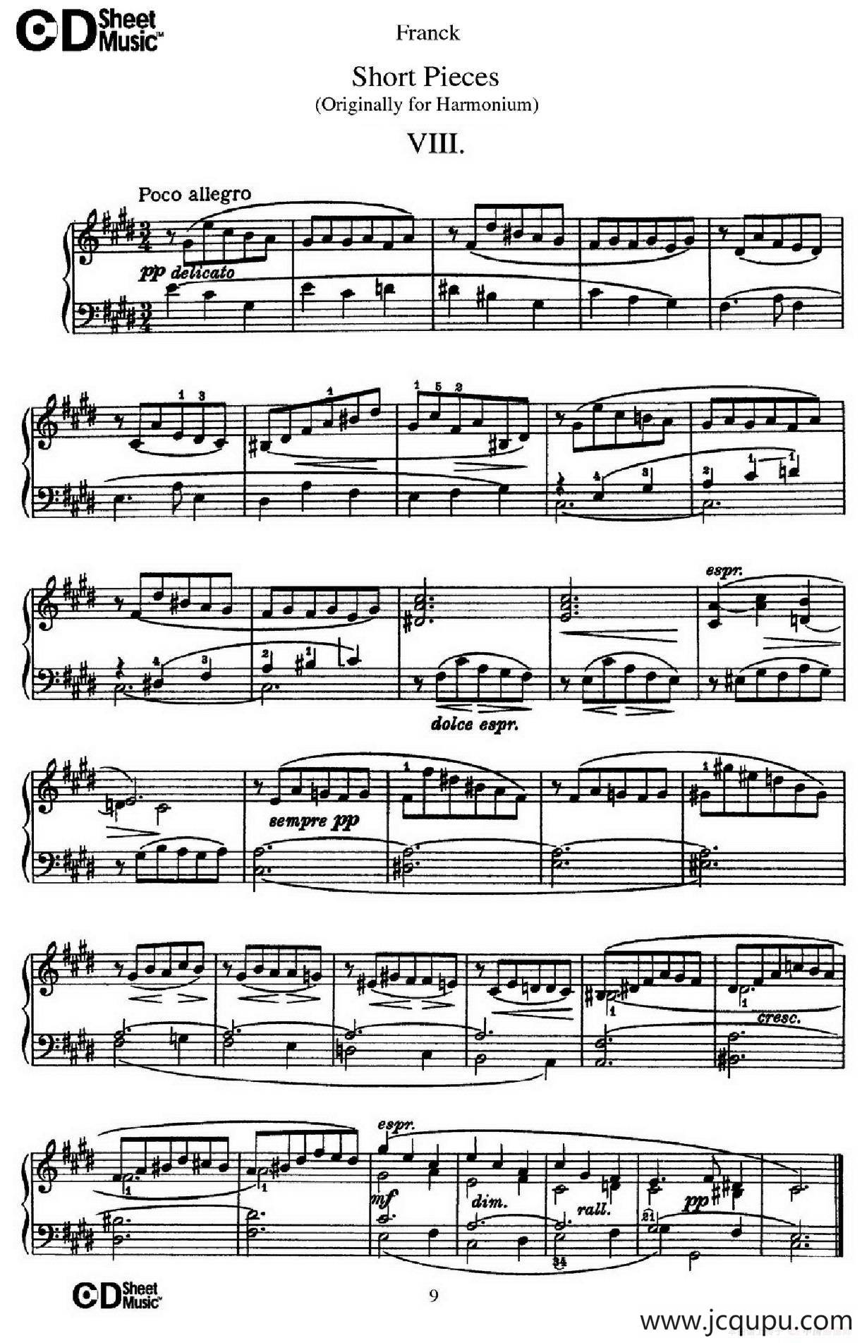 18 Short Pieces（18首小品·Ⅷ）简谱