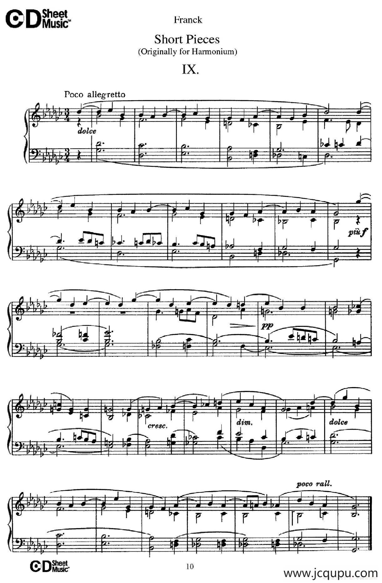 18 Short Pieces（18首小品·Ⅸ）简谱