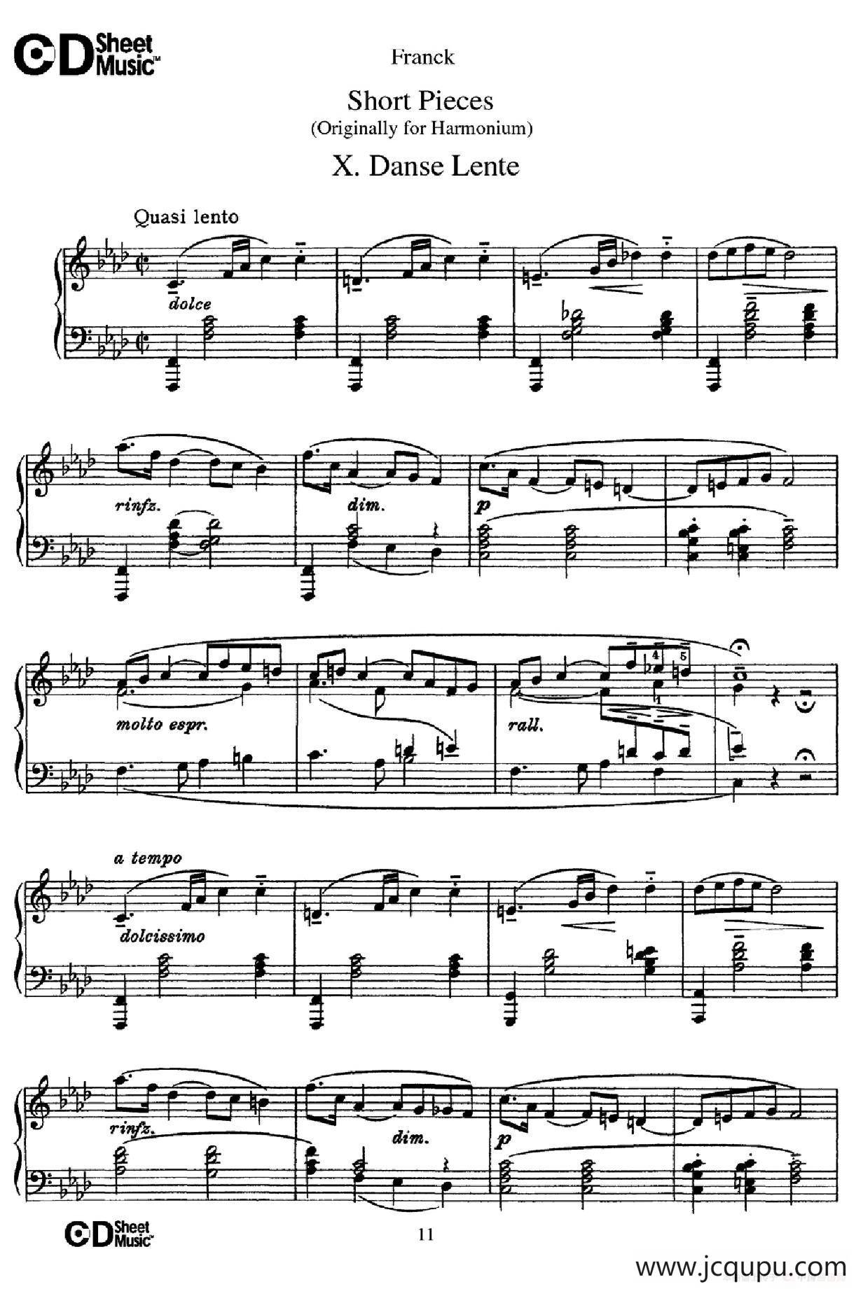 18 Short Pieces（18首小品·Ⅹ）简谱