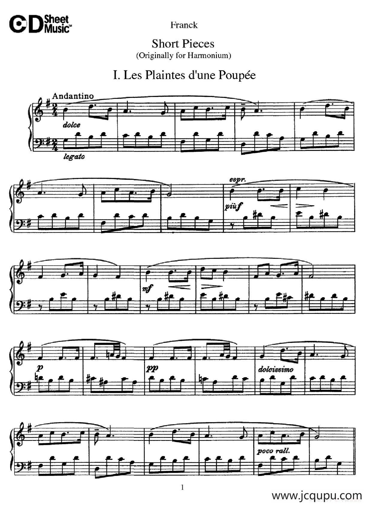 18 Short Pieces（18首小品·Ⅰ）简谱