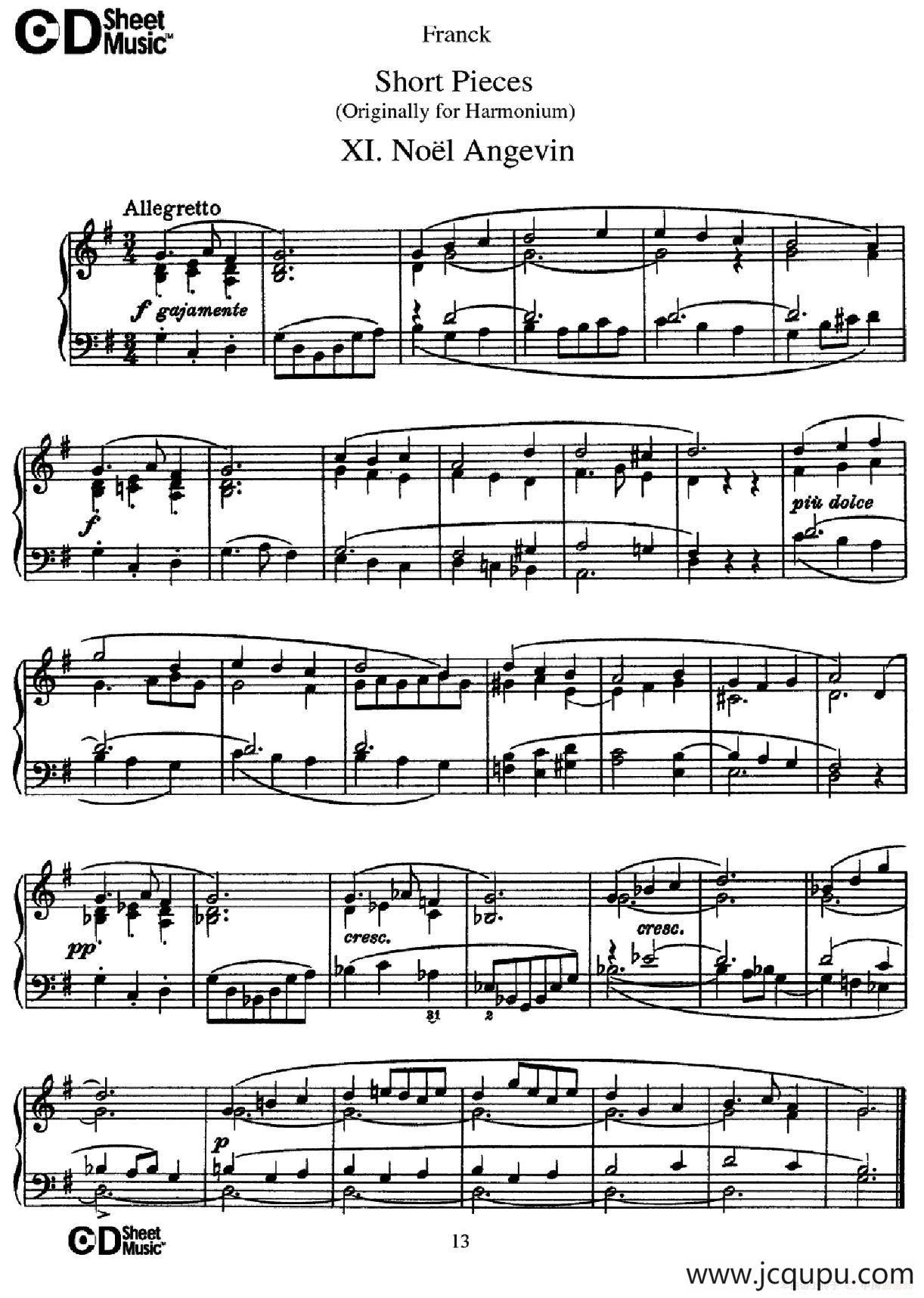 18 Short Pieces（18首小品·Ⅺ）简谱