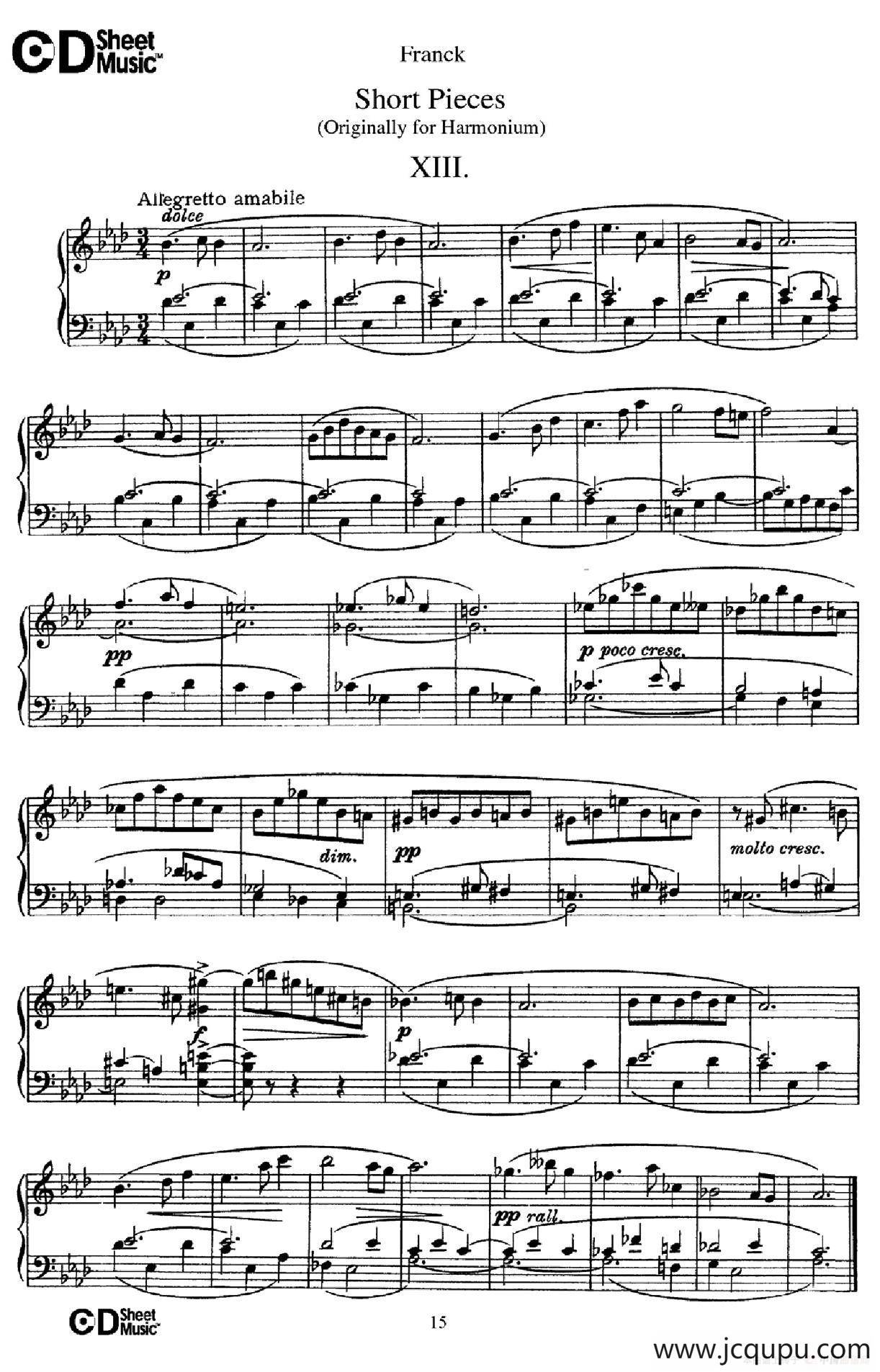 18 Short Pieces（18首小品·XIII）简谱