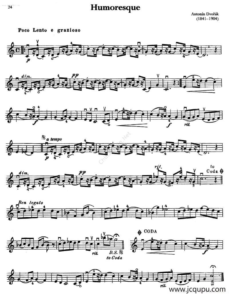 Humoresque（幽默曲）简谱