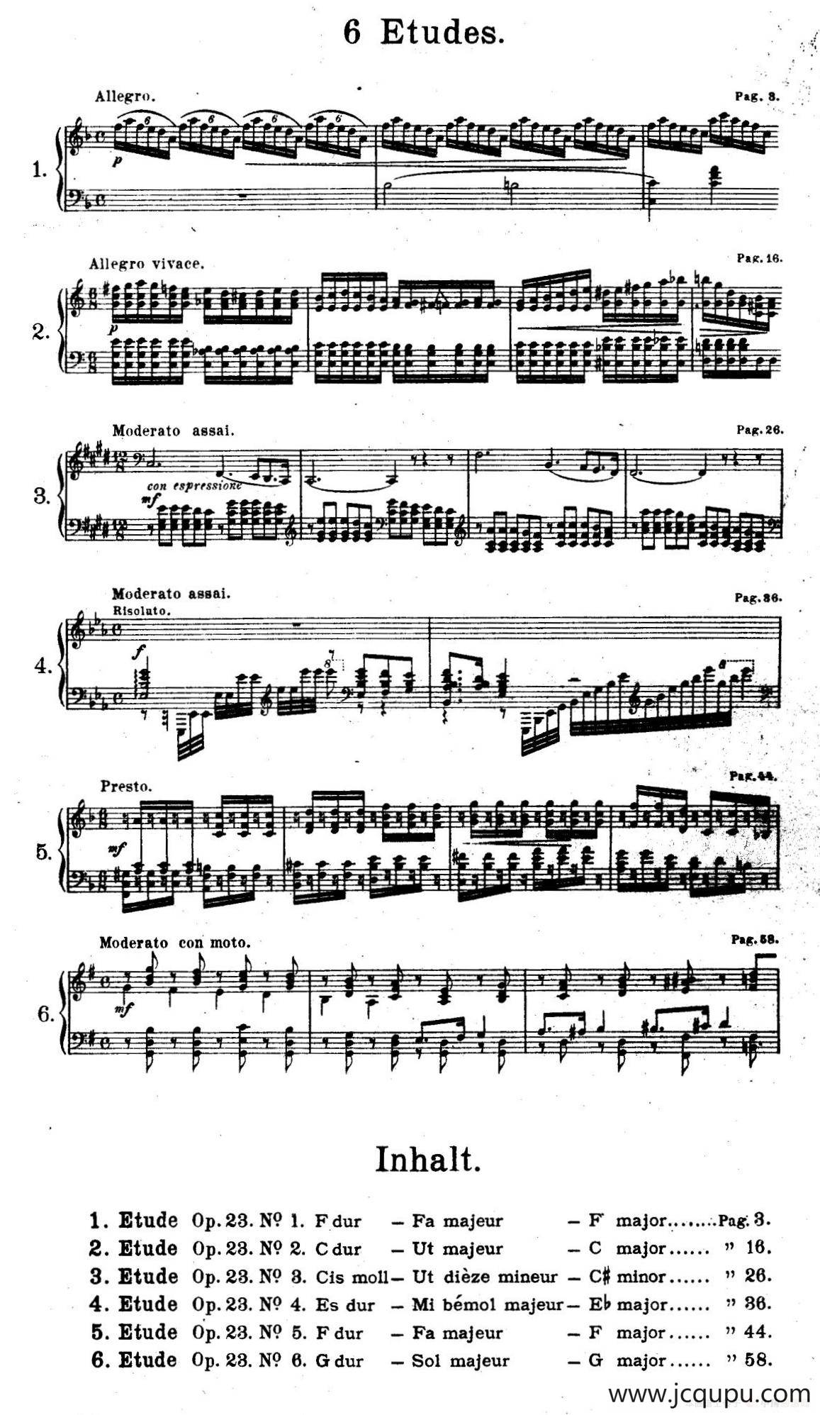 Six Etudes Op.23（6首练习曲·Ⅵ）简谱