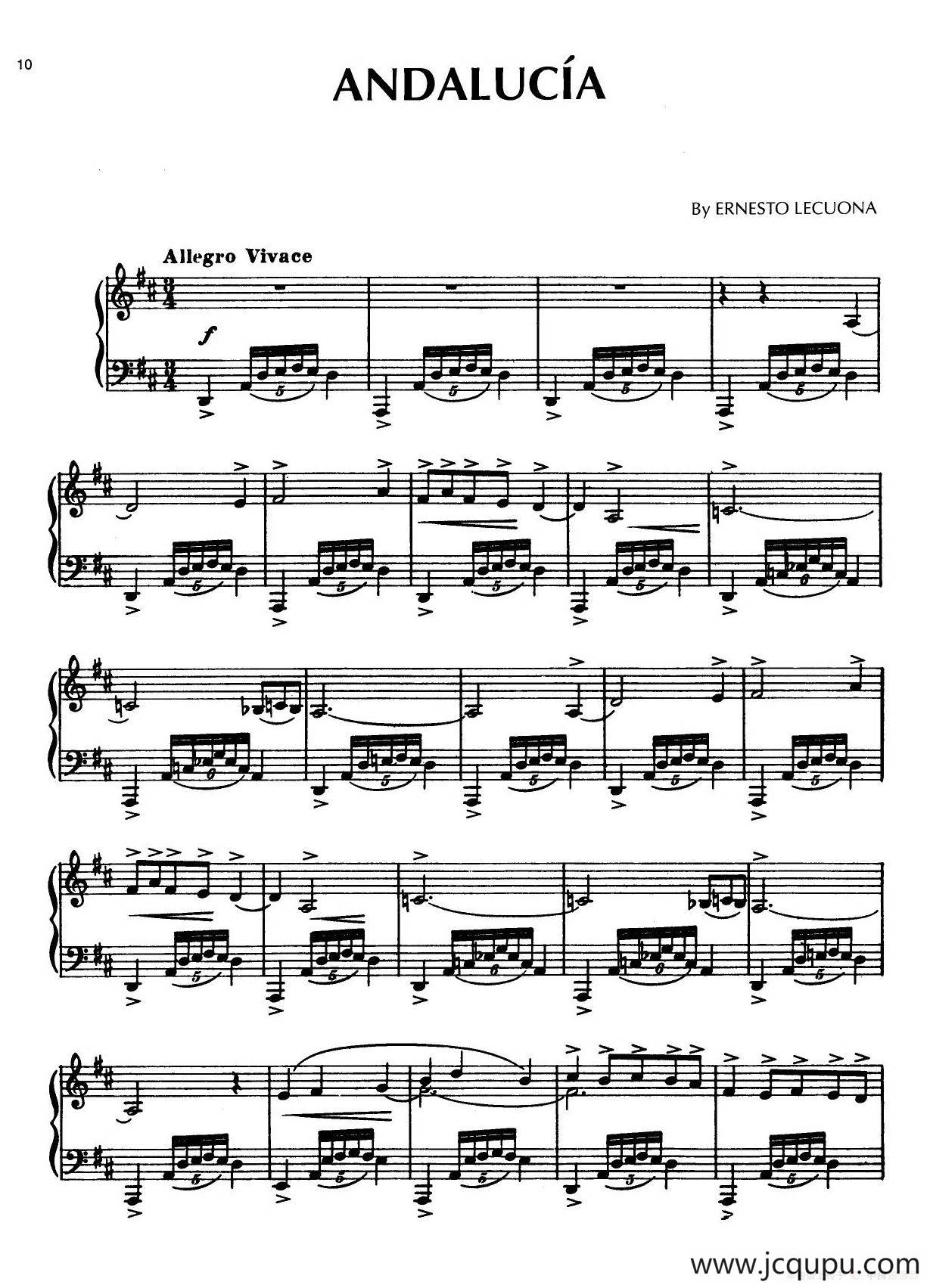 安达卢希亚组曲：Andalucia简谱