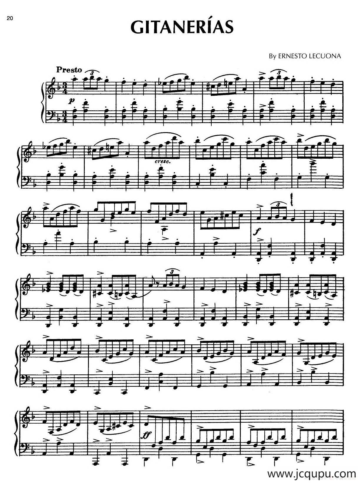 安达卢希亚组曲：Gitanerias简谱