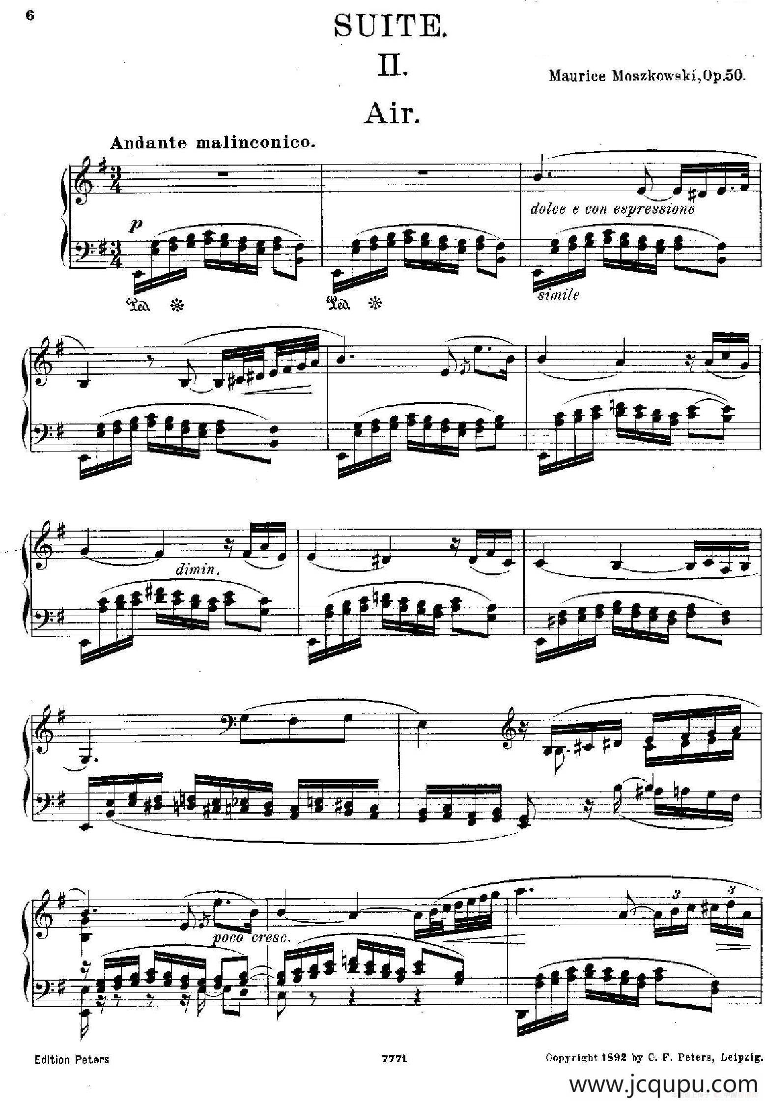 Suite in G Major Op.50（G大调组曲·Ⅱ）简谱