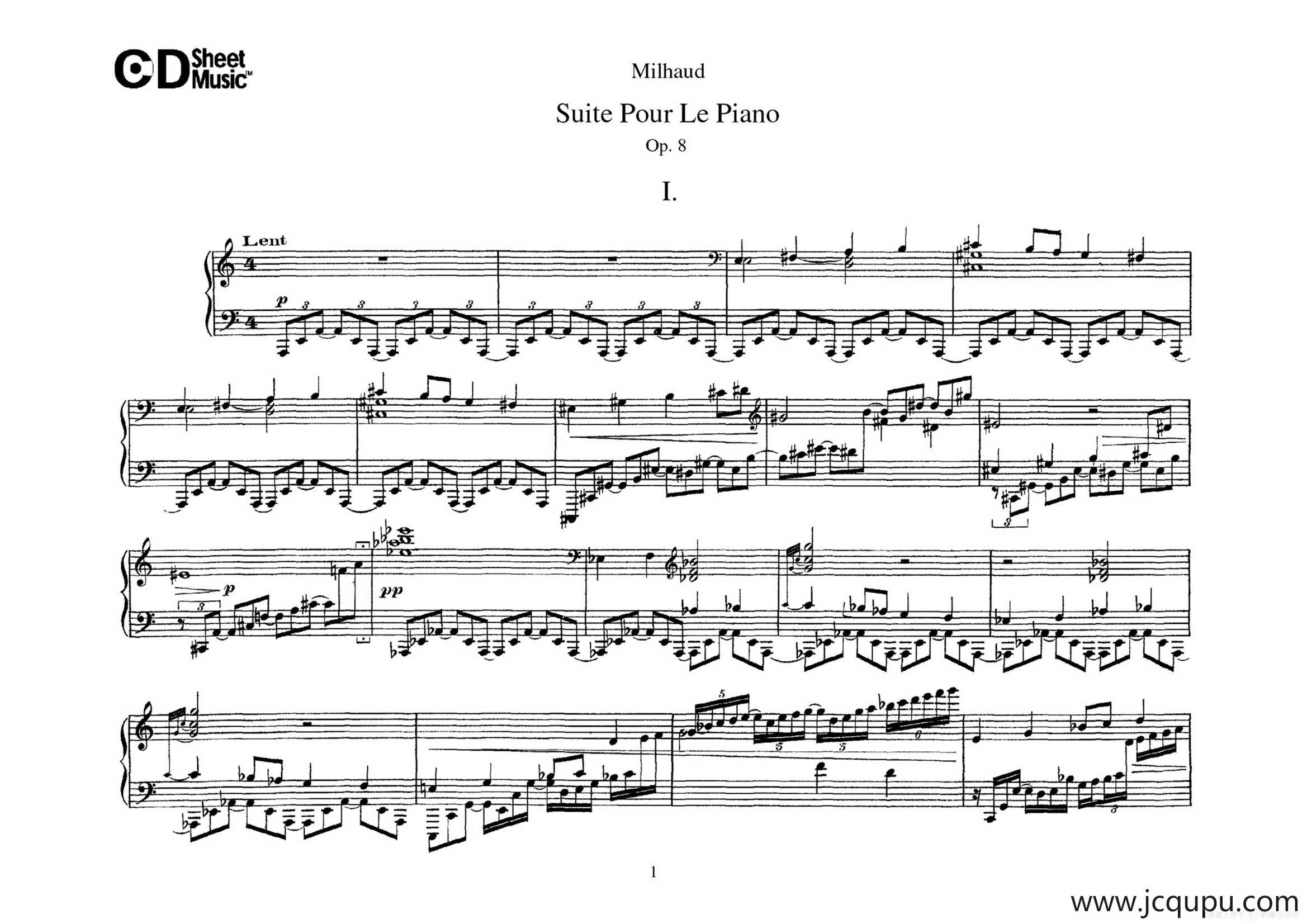 Suite Pour Le Piano Op.8（钢琴组曲·Ⅰ）简谱