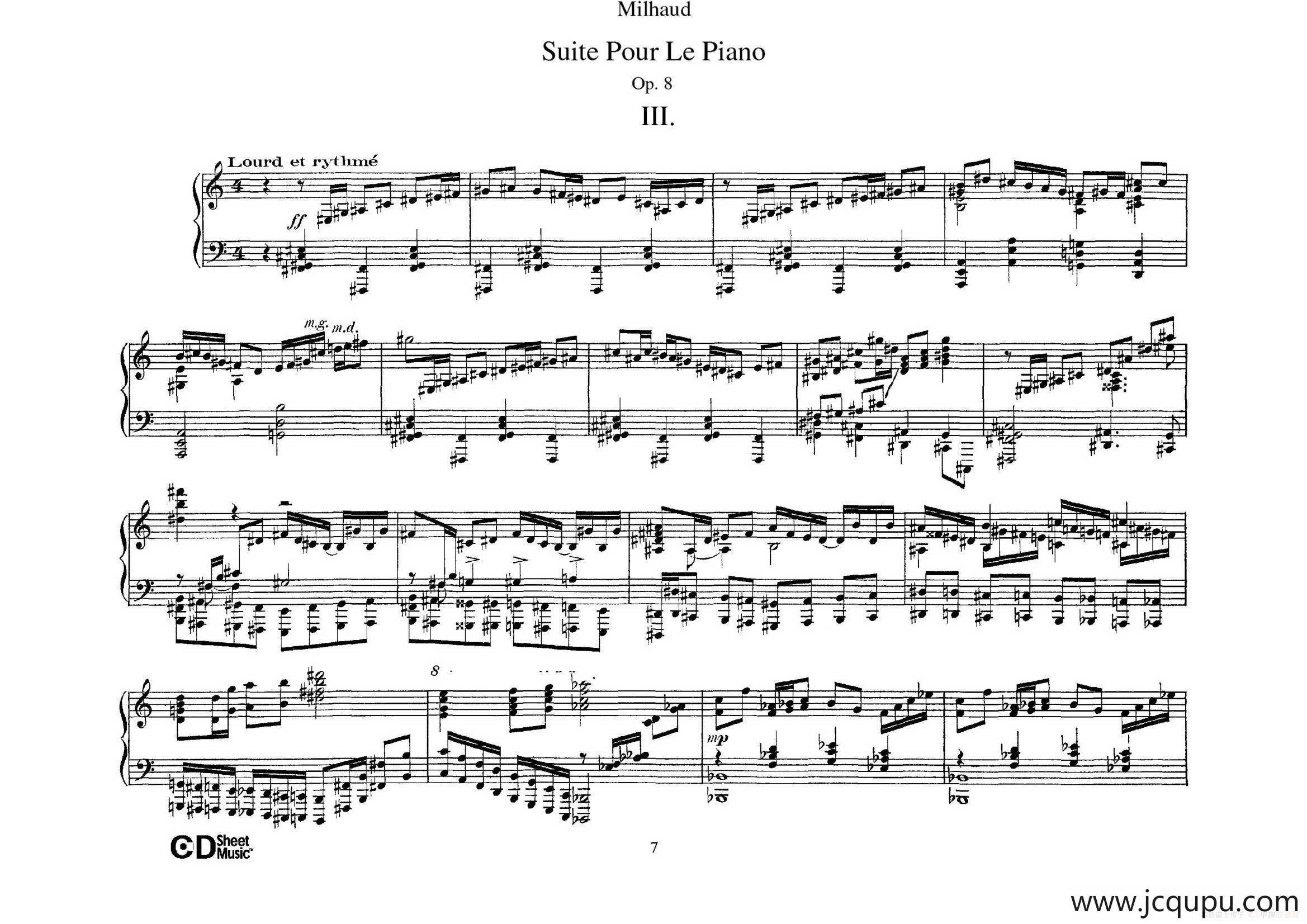 Suite Pour Le Piano Op.8（钢琴组曲·Ⅲ）简谱