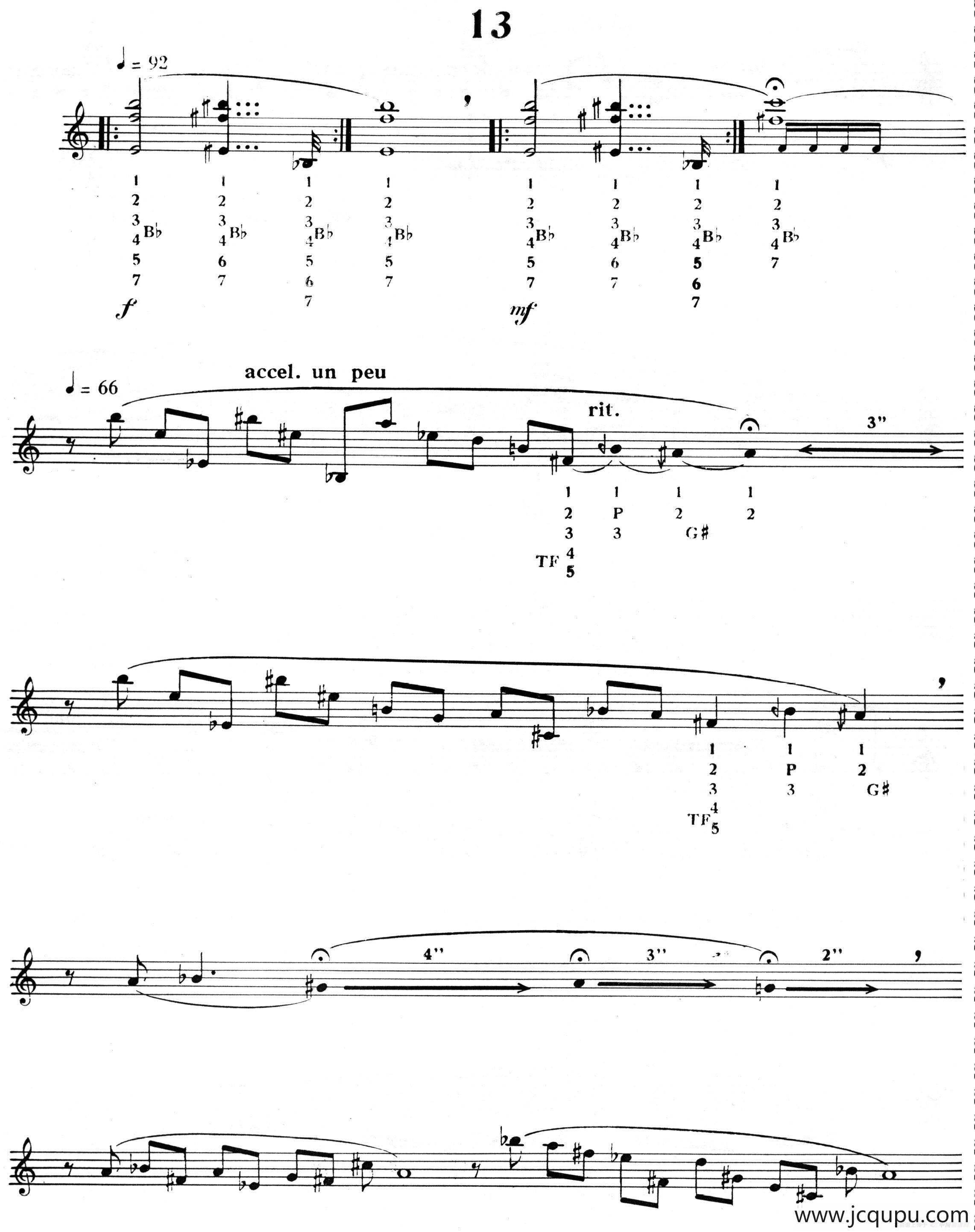 15首现代派练习曲（13）简谱