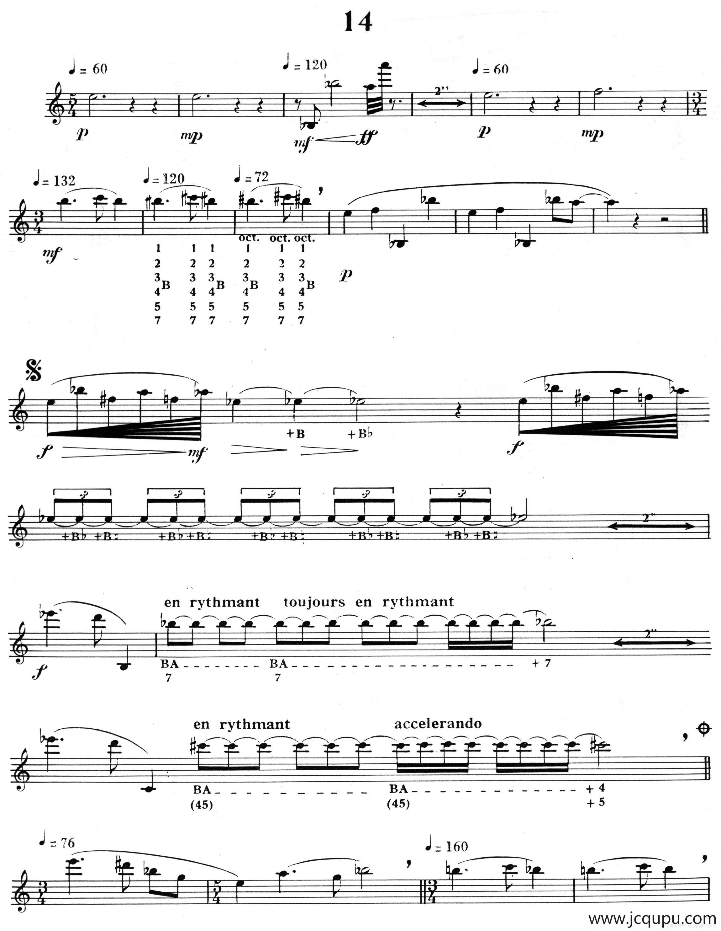 15首现代派练习曲（14）简谱