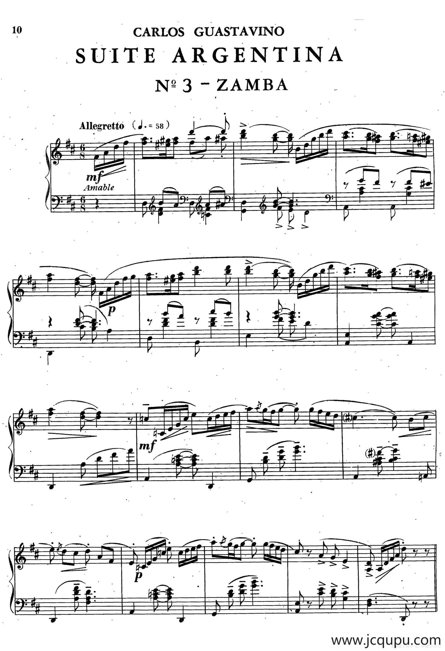 Suite Argentina（阿根廷组曲 No.3）简谱