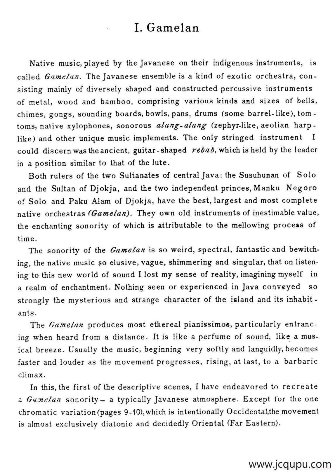 Java Suiten（爪哇组曲·Ⅰ）简谱