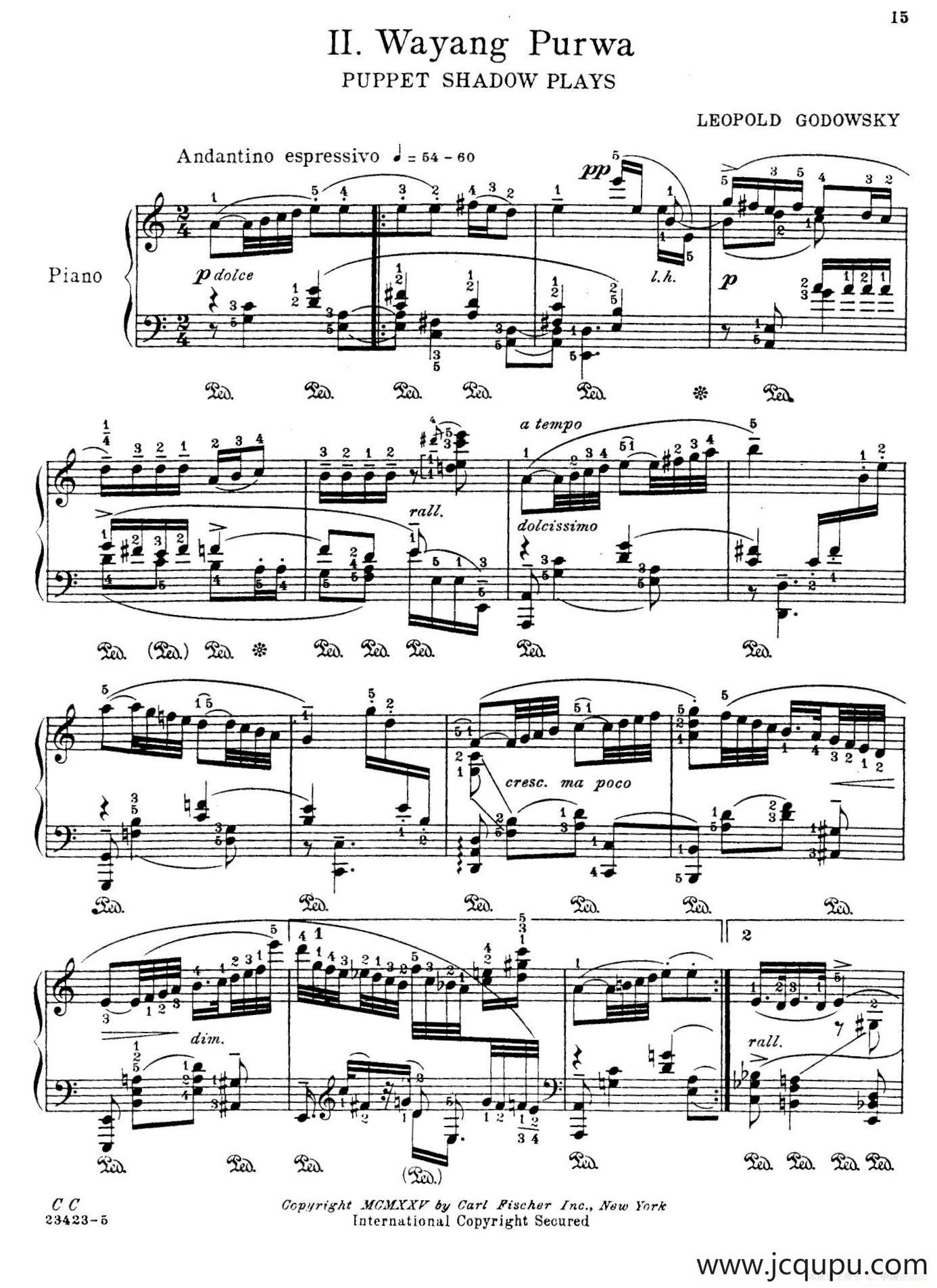 Java Suiten（爪哇组曲·Ⅱ）简谱