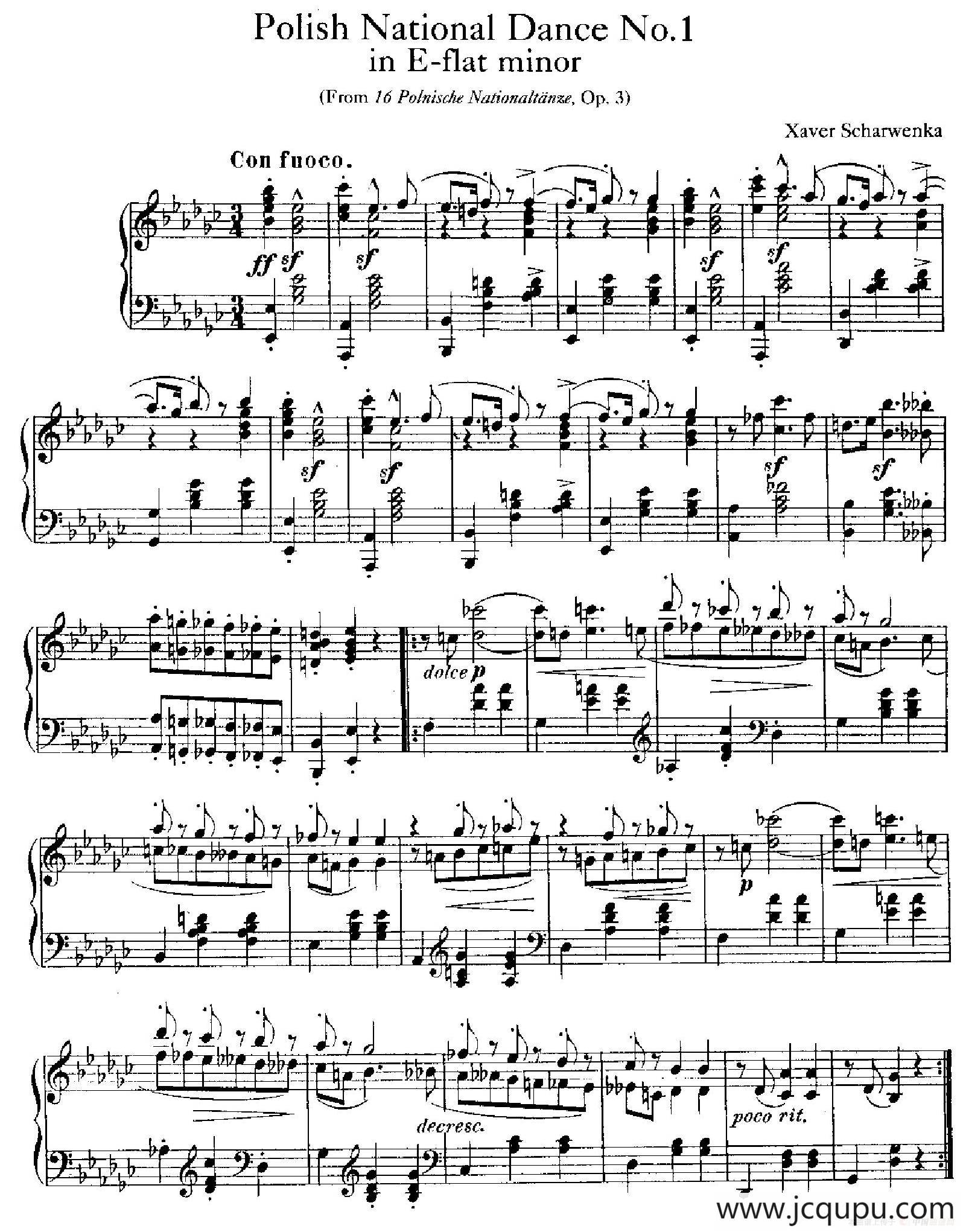 Five Polish National Dance Op.3（5首波兰民族舞曲 No.1）简谱