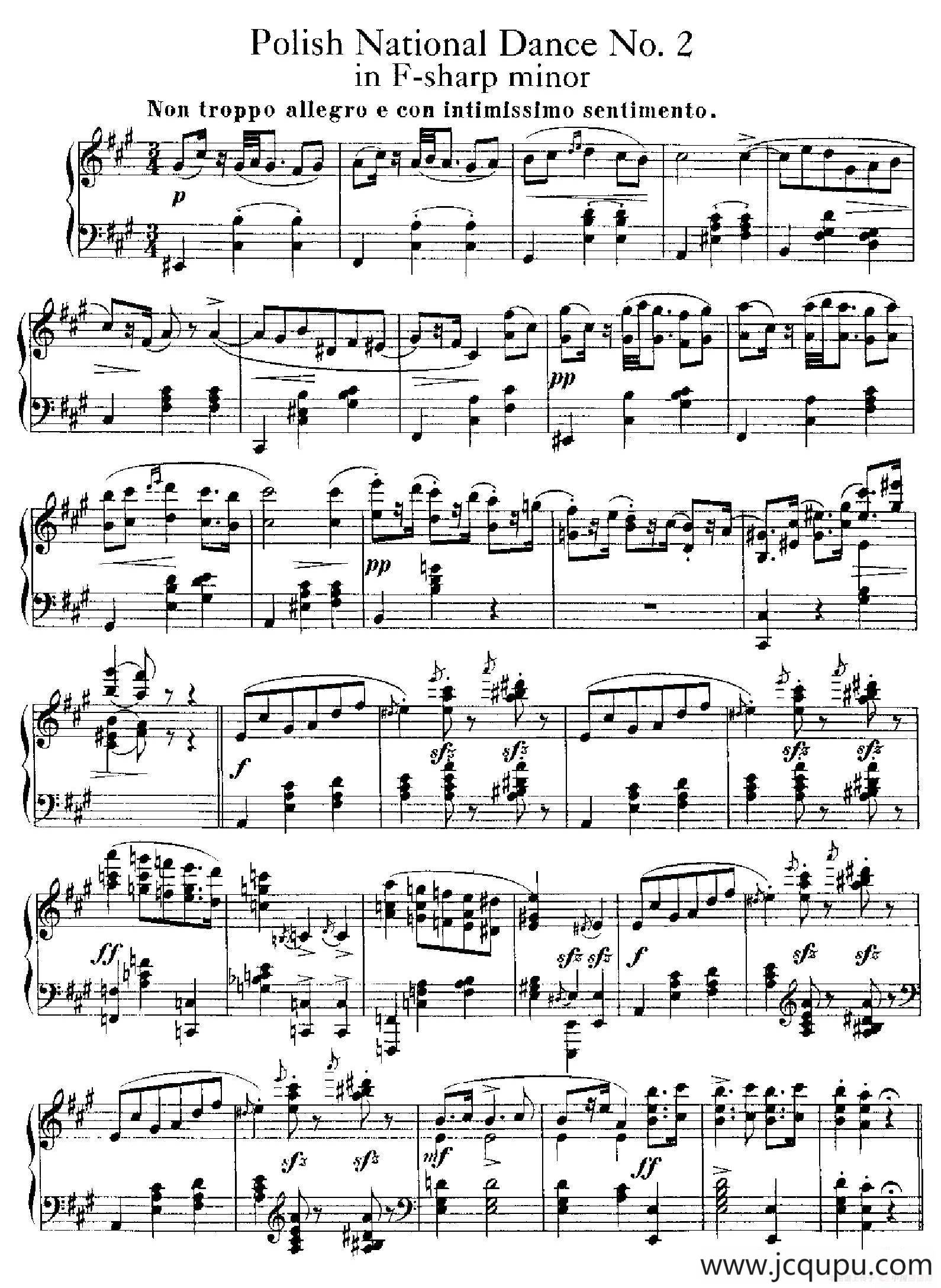 Five Polish National Dance Op.3（5首波兰民族舞曲 No.2）简谱