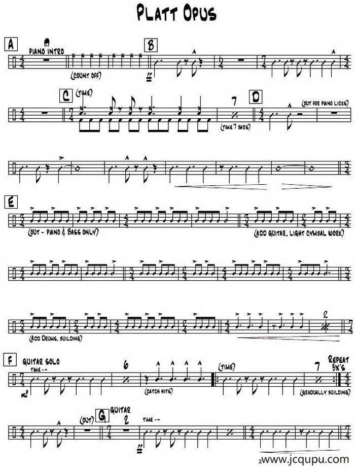 架子鼓谱：Rock - Platt Opus简谱