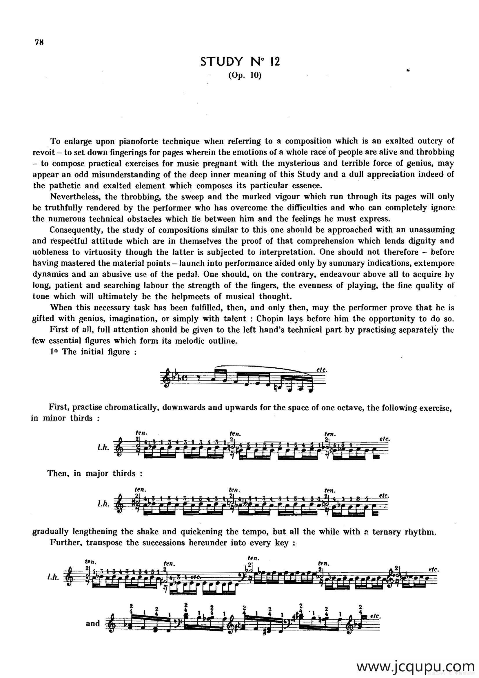 12 Etudes Op.10 柯尔托教学版（12首练习曲·12）简谱