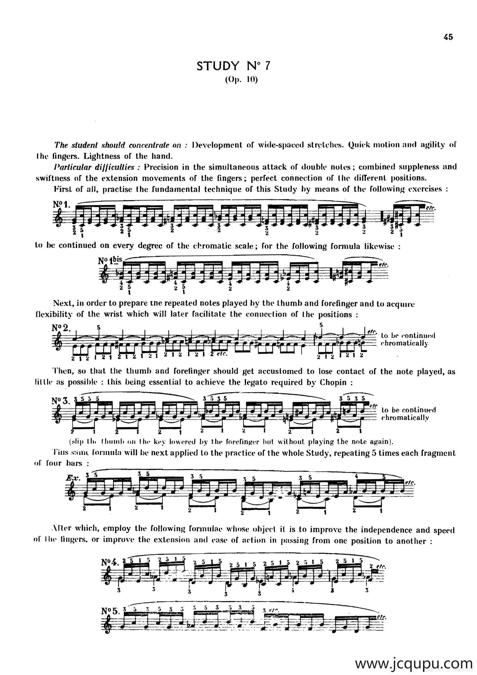 12 Etudes Op.10 柯尔托教学版（12首练习曲·7）简谱