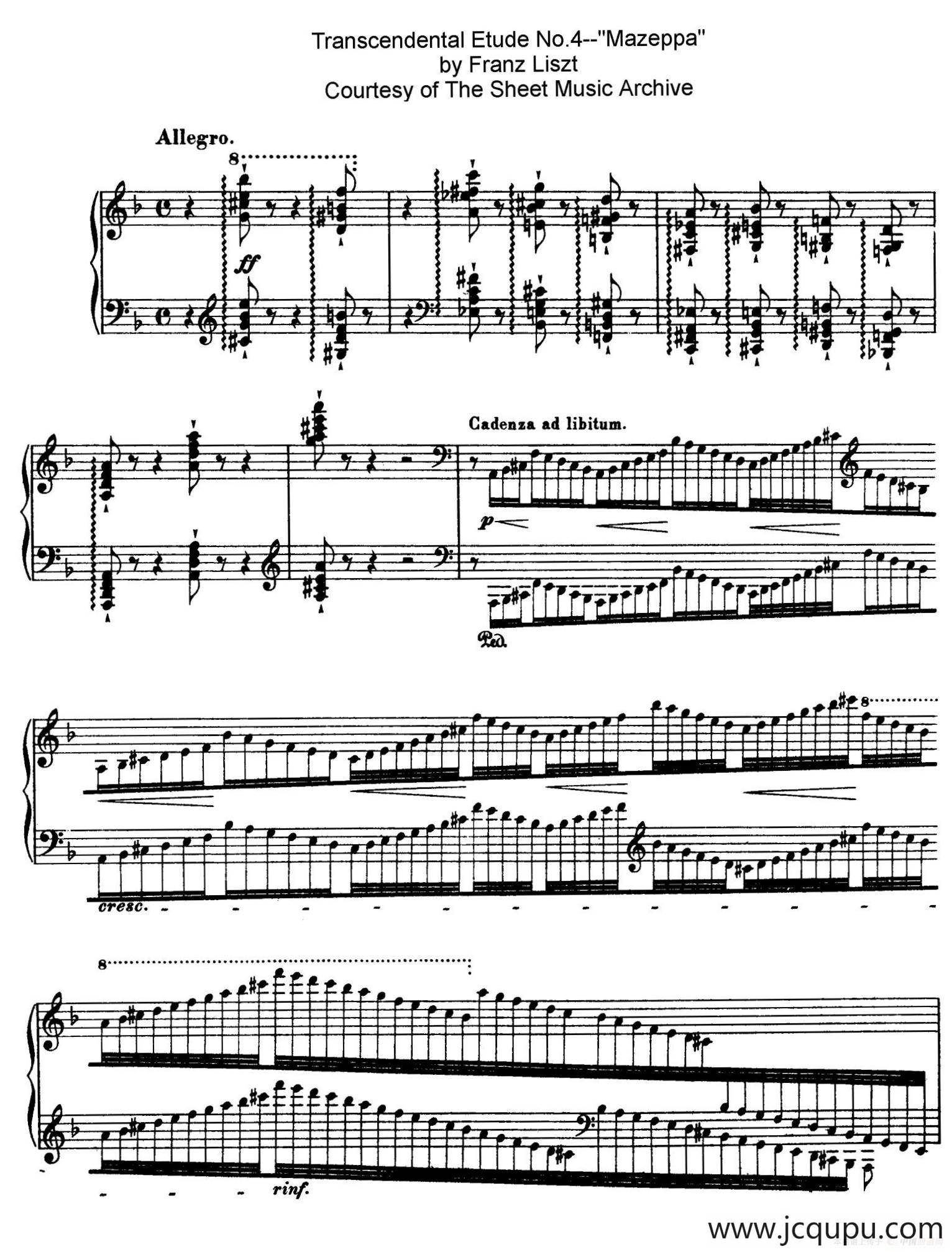 12 Etudes d'execution Transcendante S.139（12首超技练习曲·4）简谱