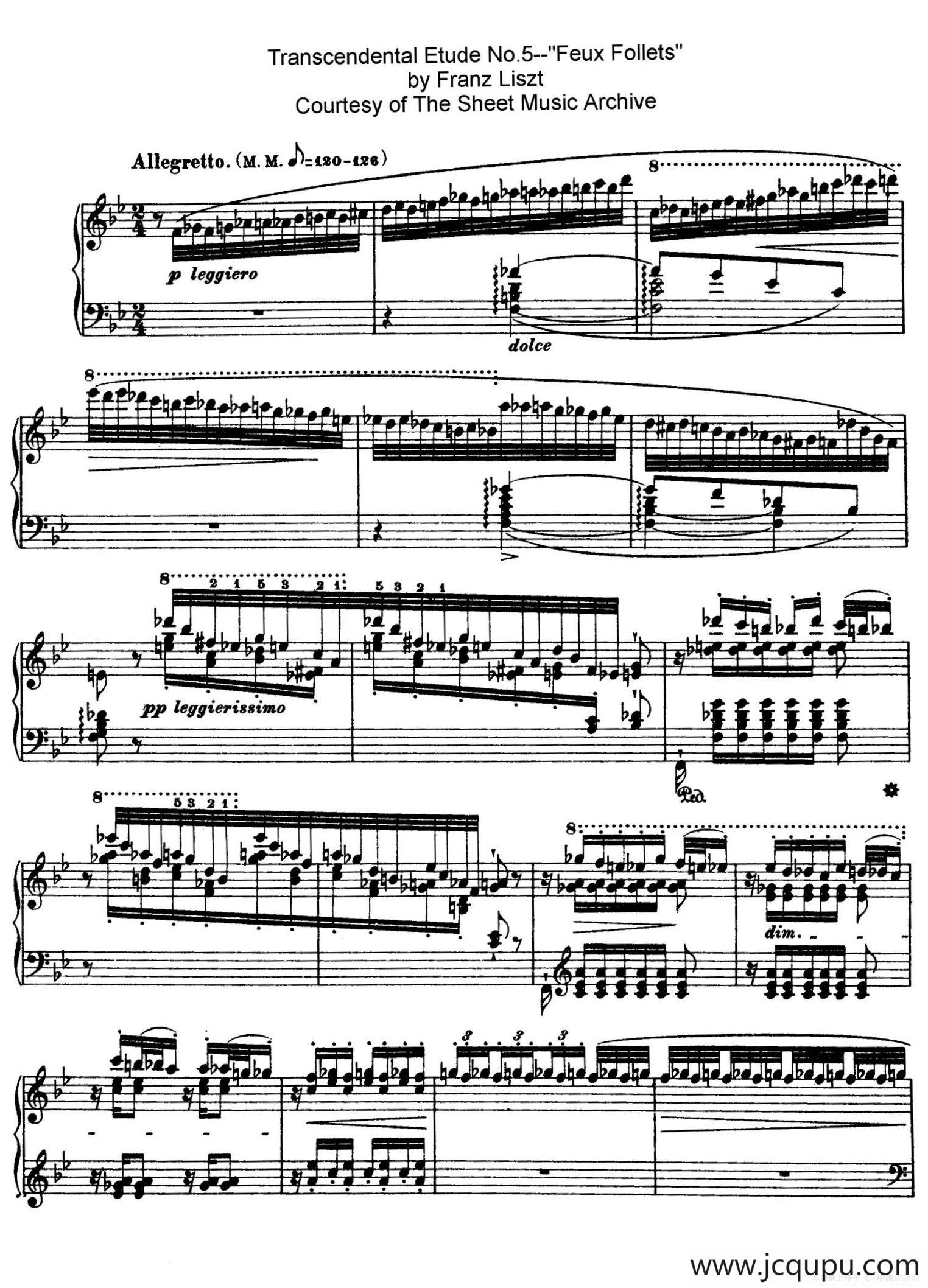 12 Etudes d'execution Transcendante S.139（12首超技练习曲·5）简谱