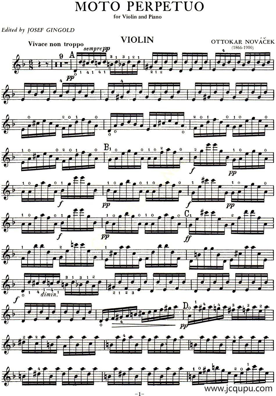 MOTO PERPETUO（无穷动）简谱