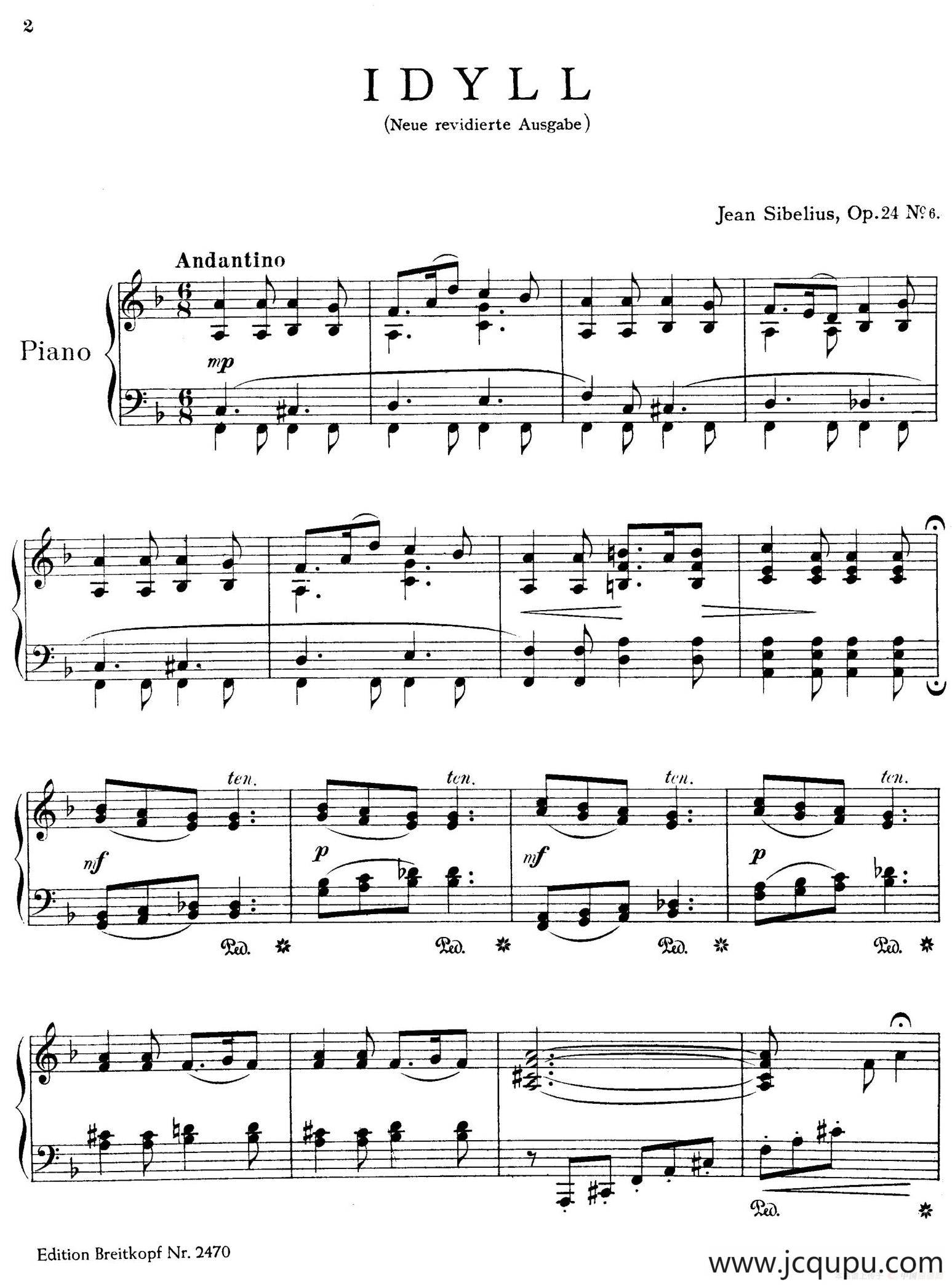 10 Pieces Op.24（10首钢琴小品 No.6）简谱