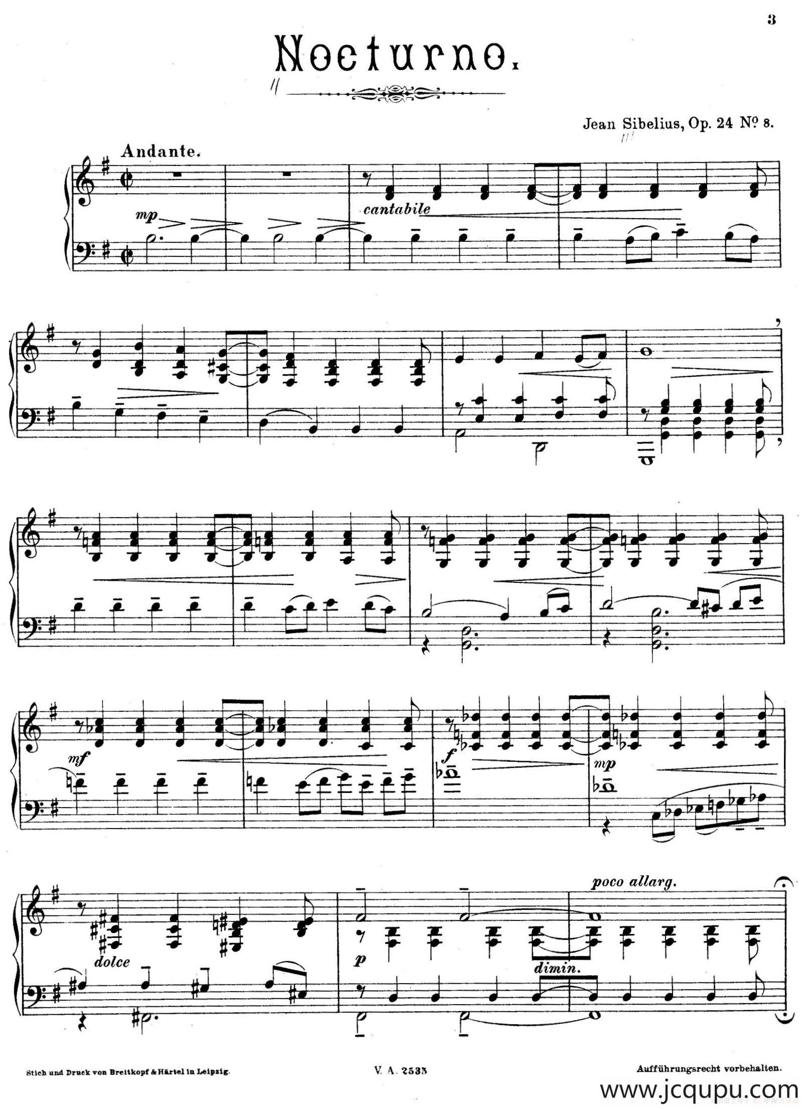 10 Pieces Op.24（10首钢琴小品 No.8）简谱