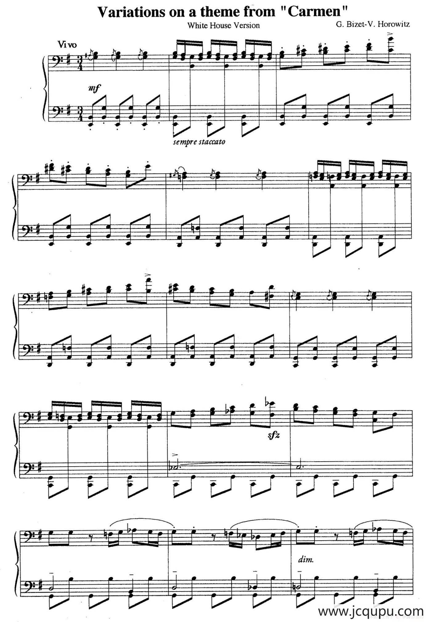 Carmen Variations 12 Pieces（12首卡门主题变奏曲·11）简谱