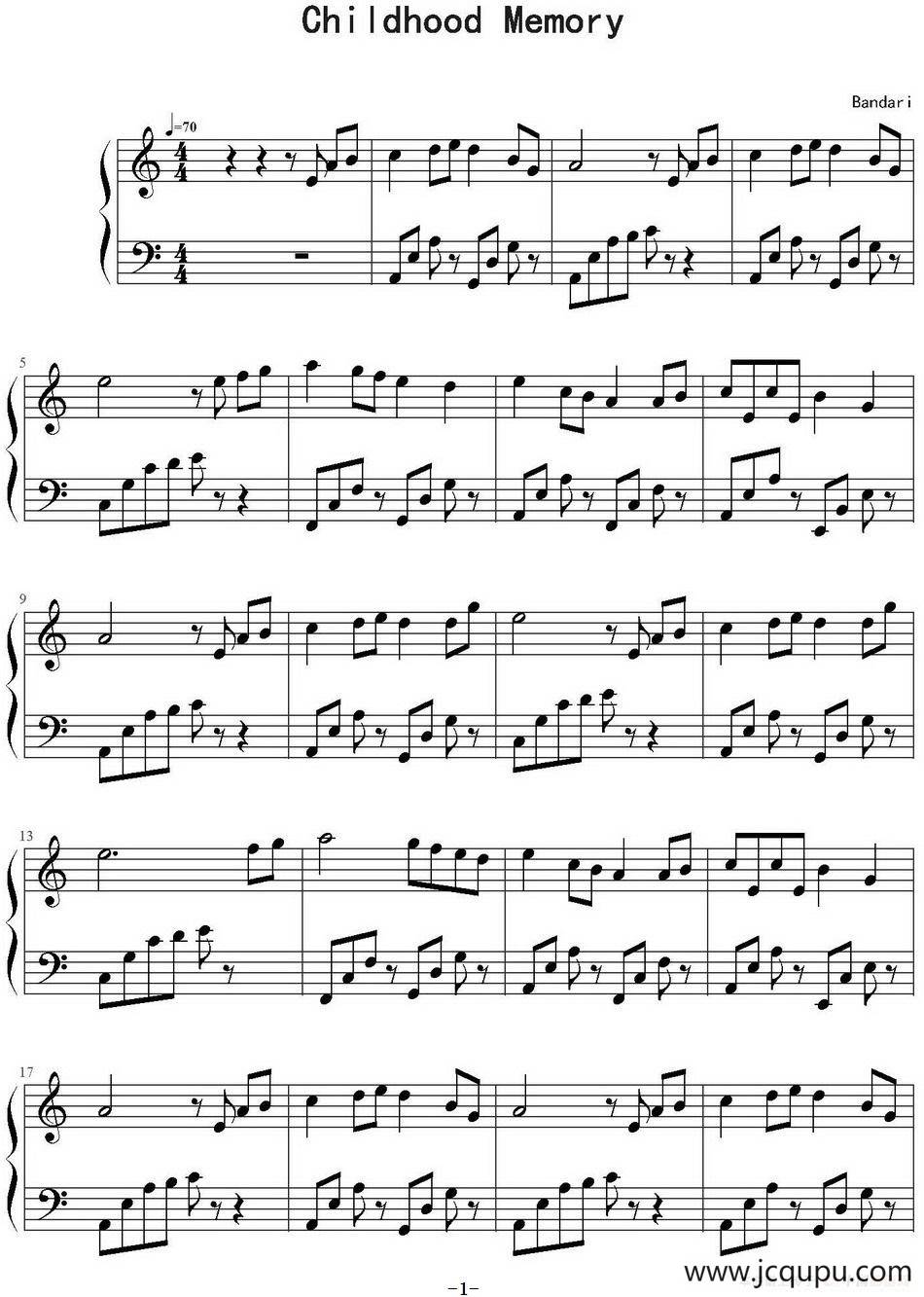 Childhood Memory简谱