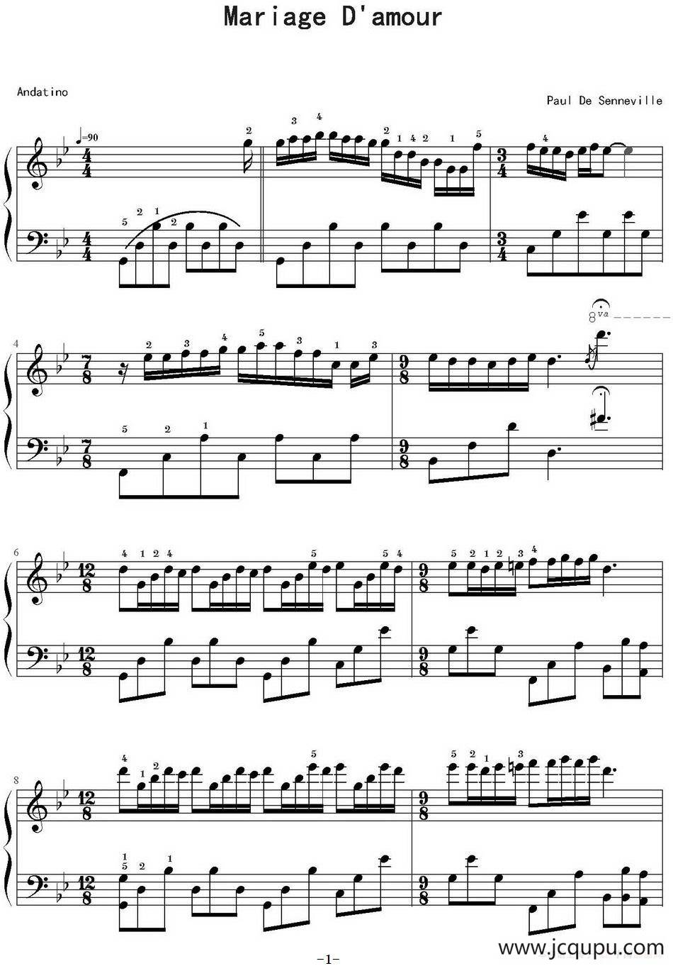 Mariage D'amour简谱