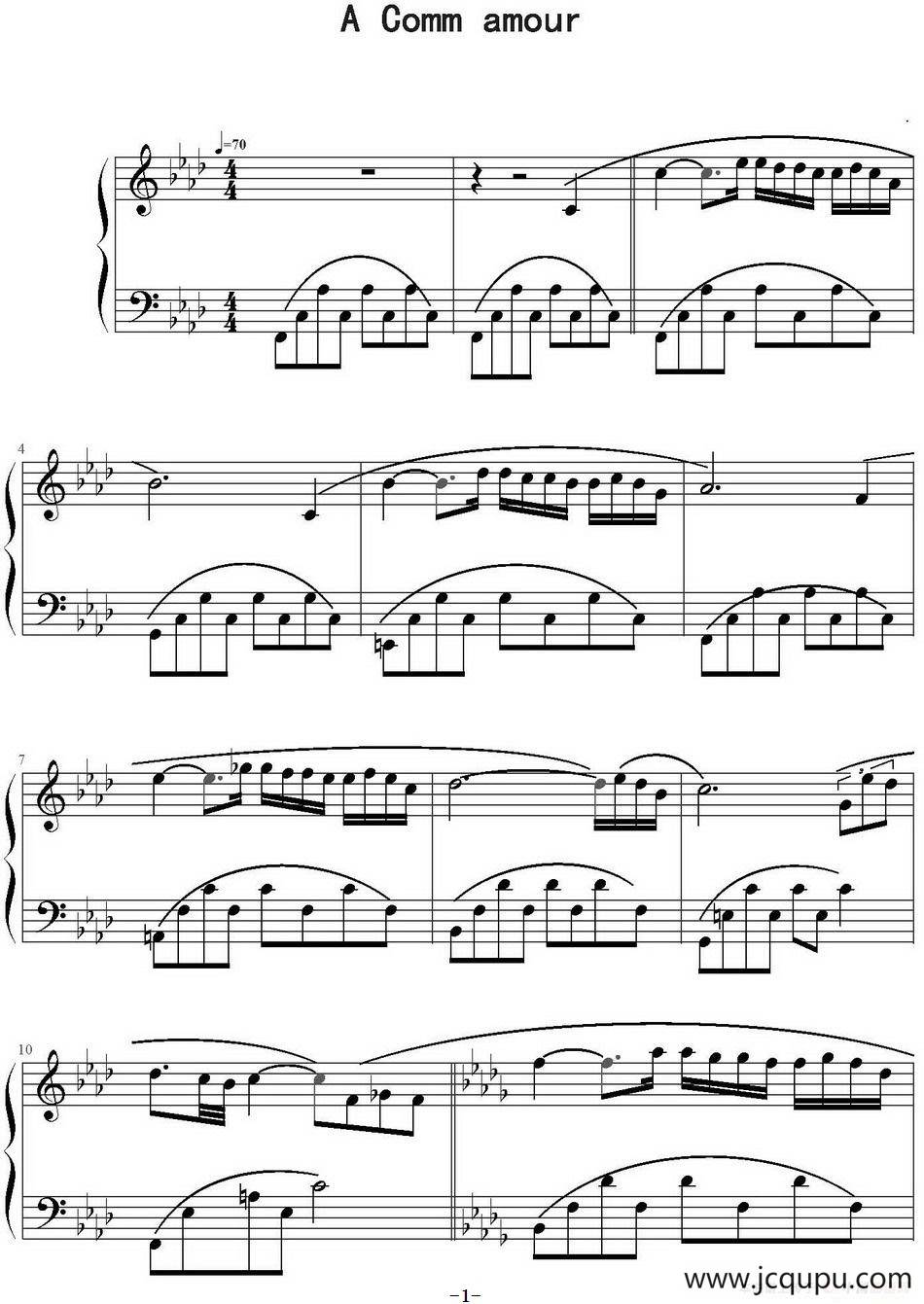 A Comm amour简谱