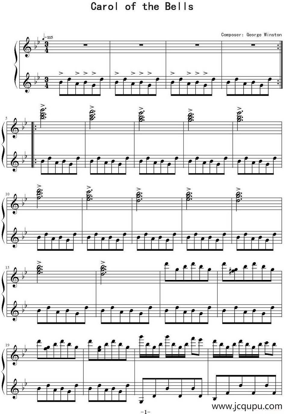 Carol Of The Bells简谱