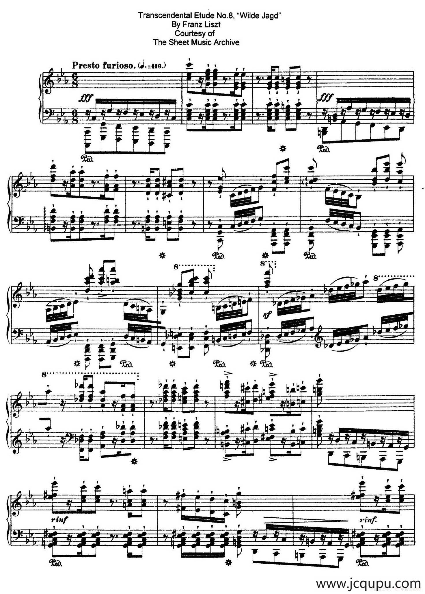 12 Etudes d'execution Transcendante S.139（12首超技练习曲·8）简谱