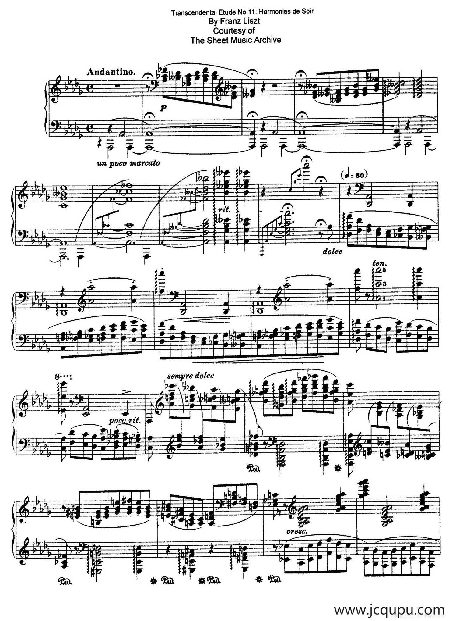 12 Etudes d'execution Transcendante S.139（12首超技练习曲·11）简谱