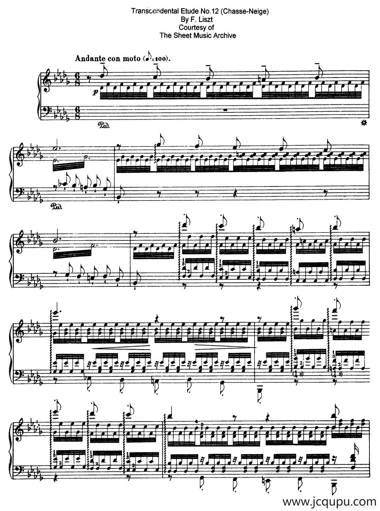 12 Etudes d'execution Transcendante S.139（12首超技练习曲·12）简谱