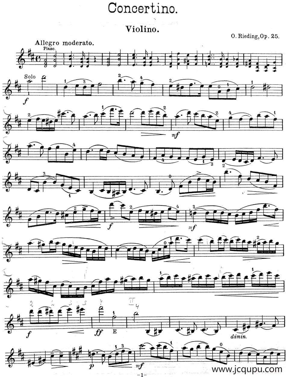 Concertino（O. Rieding,Op.25）简谱