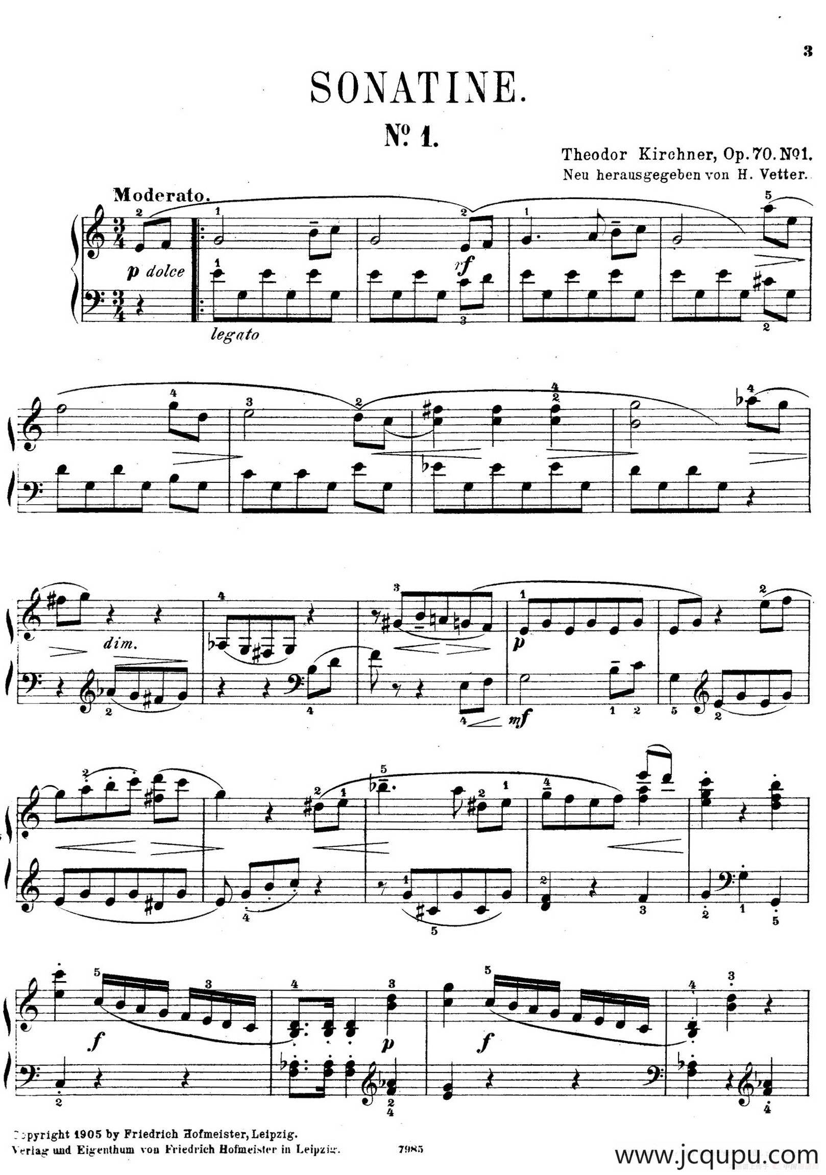 Five Sonatinas Op.70（5首钢琴小奏鸣曲·1）简谱