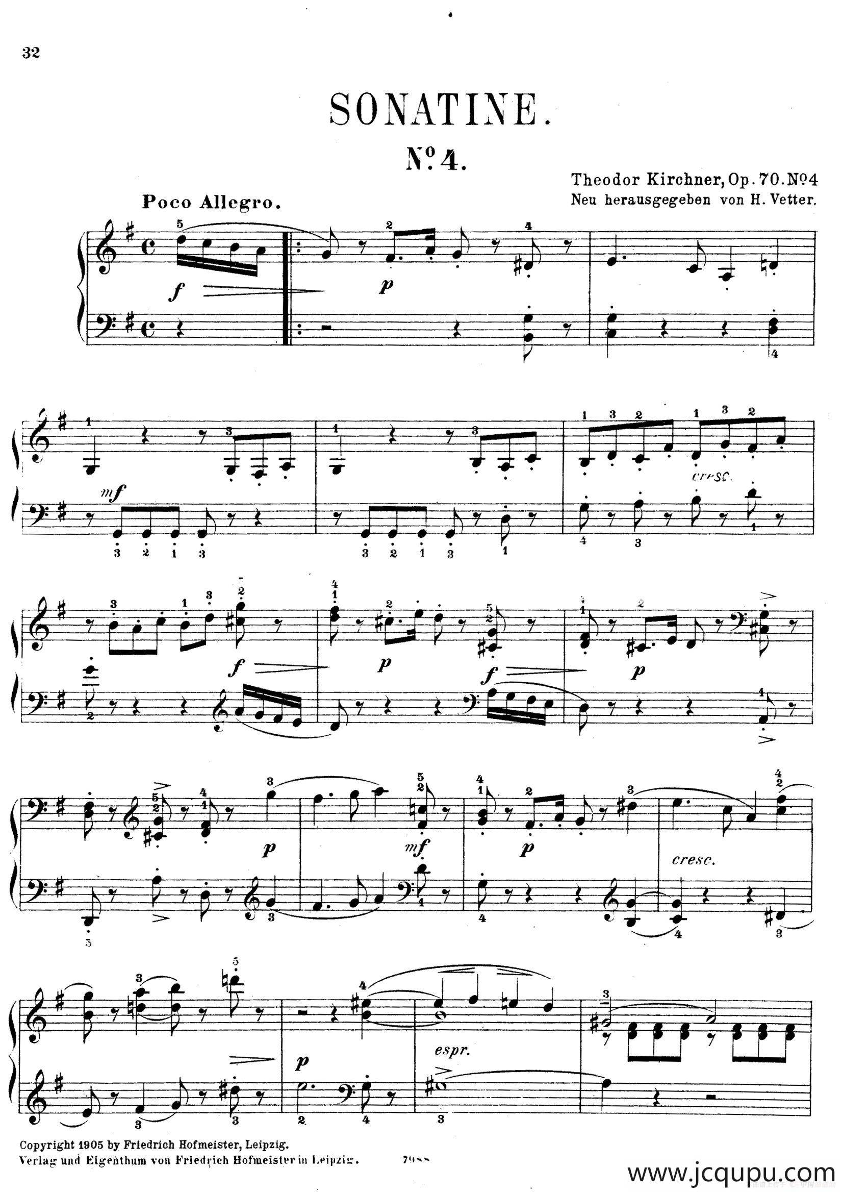 Five Sonatinas Op.70（5首钢琴小奏鸣曲·4）简谱