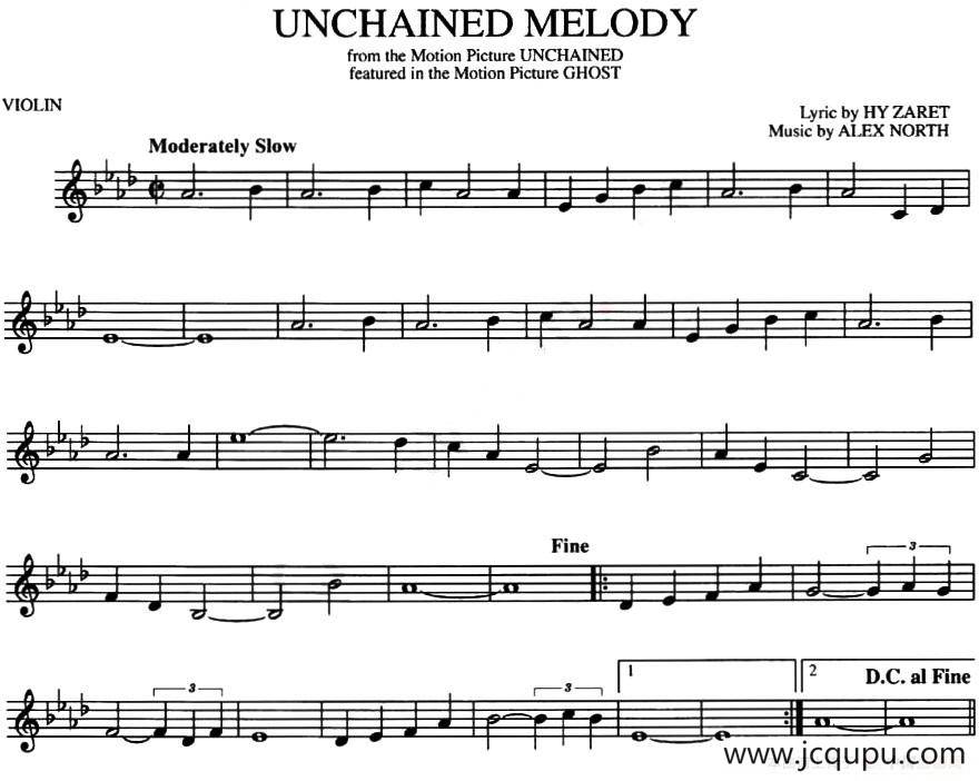 UNCHAINED MELODY（人鬼情未了）简谱