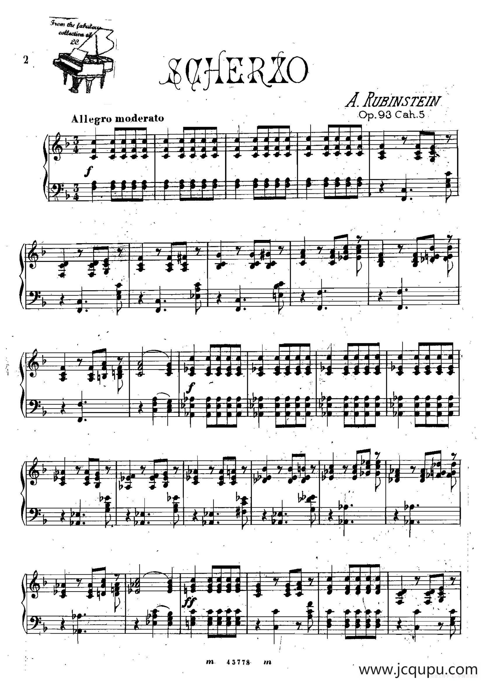 Scherzo in F Major from Miscellenies Op.93（F大调谐谑曲）简谱