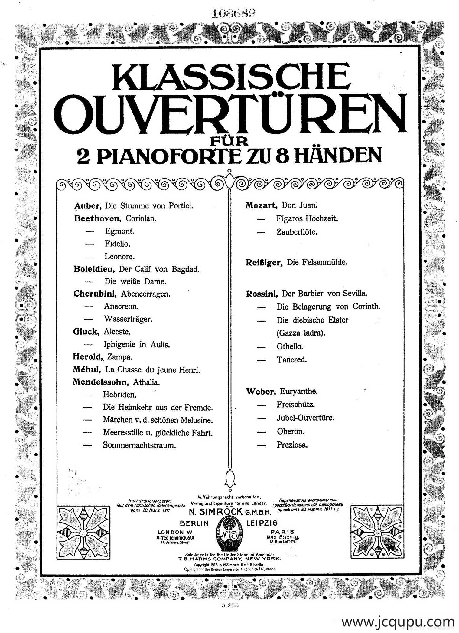 Ein Sommernachtstraum Overture Op.21（仲夏夜之梦序曲·八手联弹版）简谱