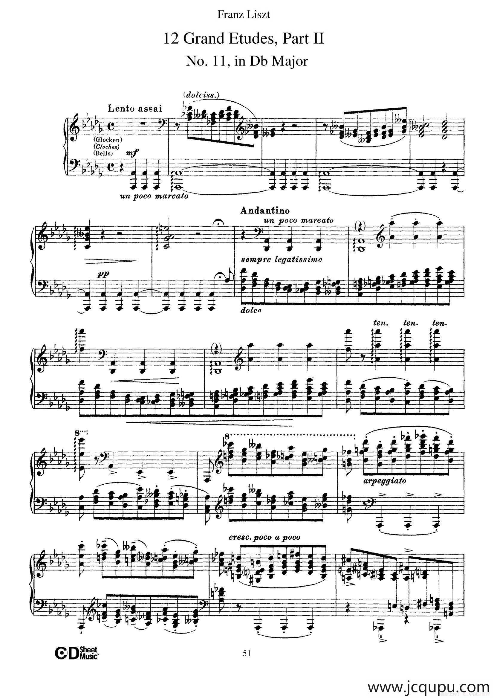 12 Grand Etudes S.137（12首华丽的练习曲·11）简谱