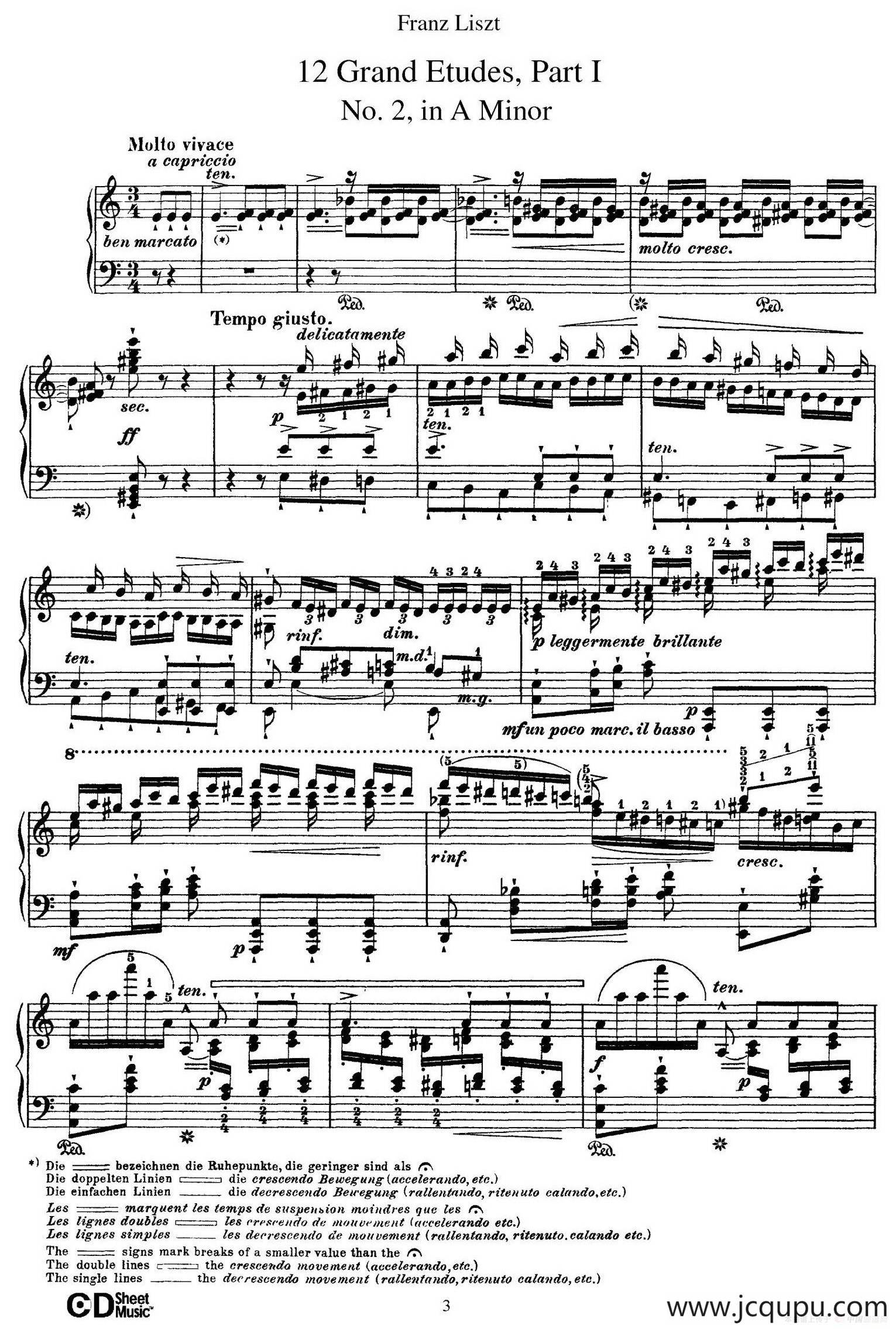 12 Grand Etudes S.137（12首华丽的练习曲·2）简谱