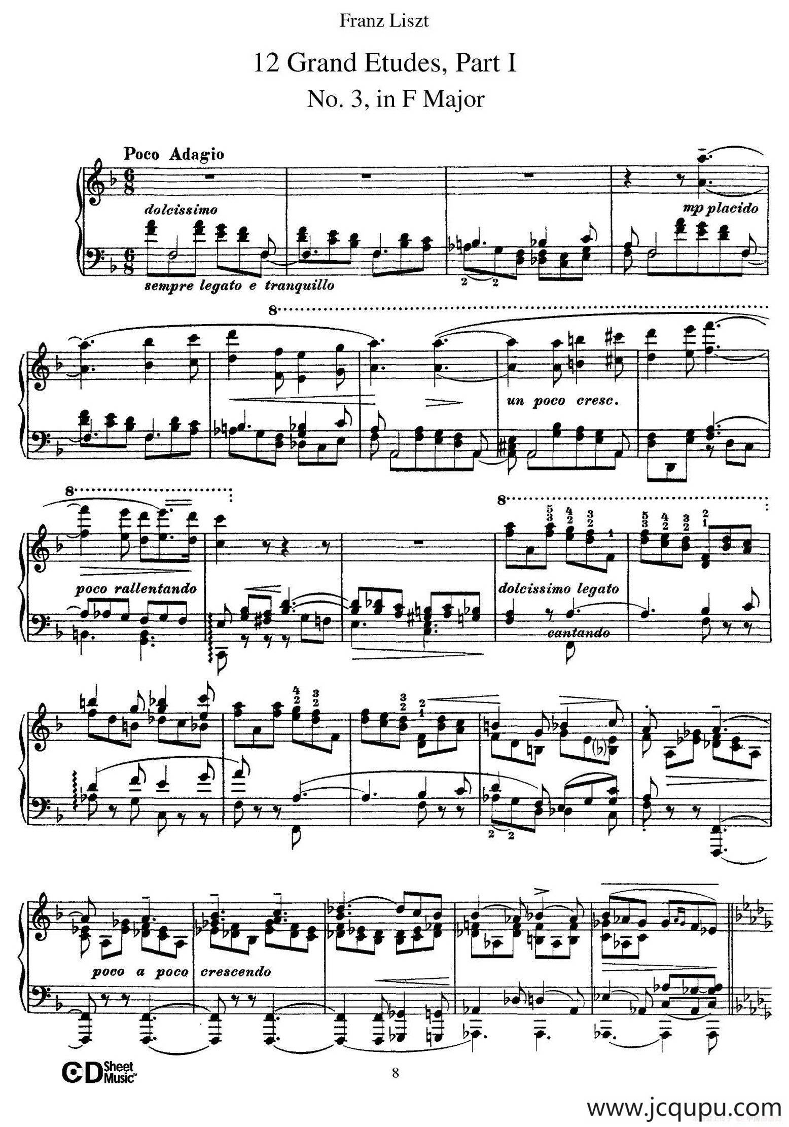 12 Grand Etudes S.137（12首华丽的练习曲·3）简谱